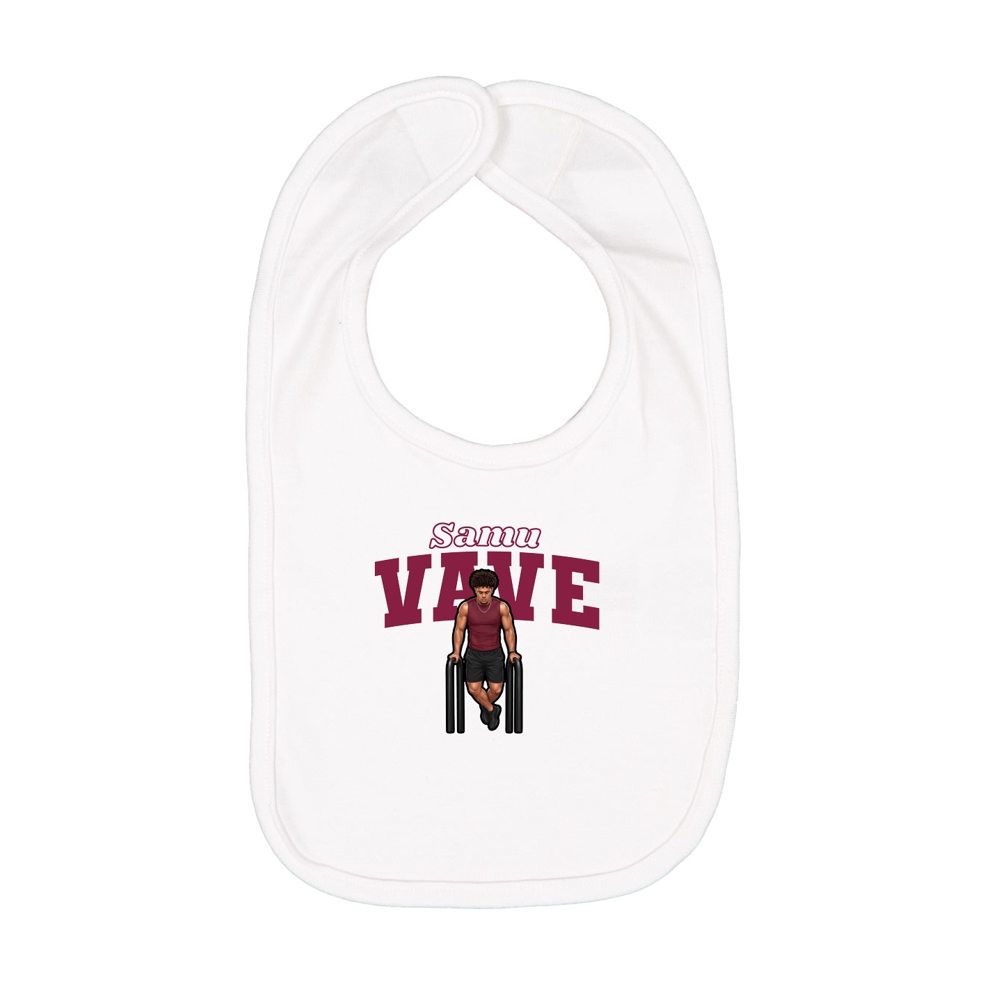 Infant Bib — Name Arch in White