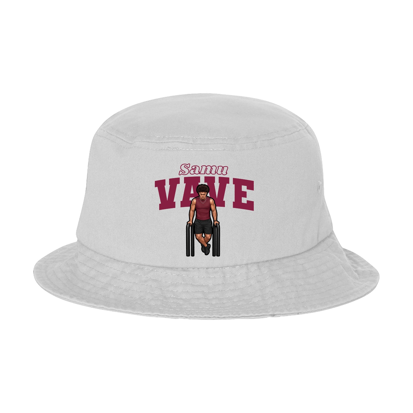 Bucket Cap — Name Arch in White