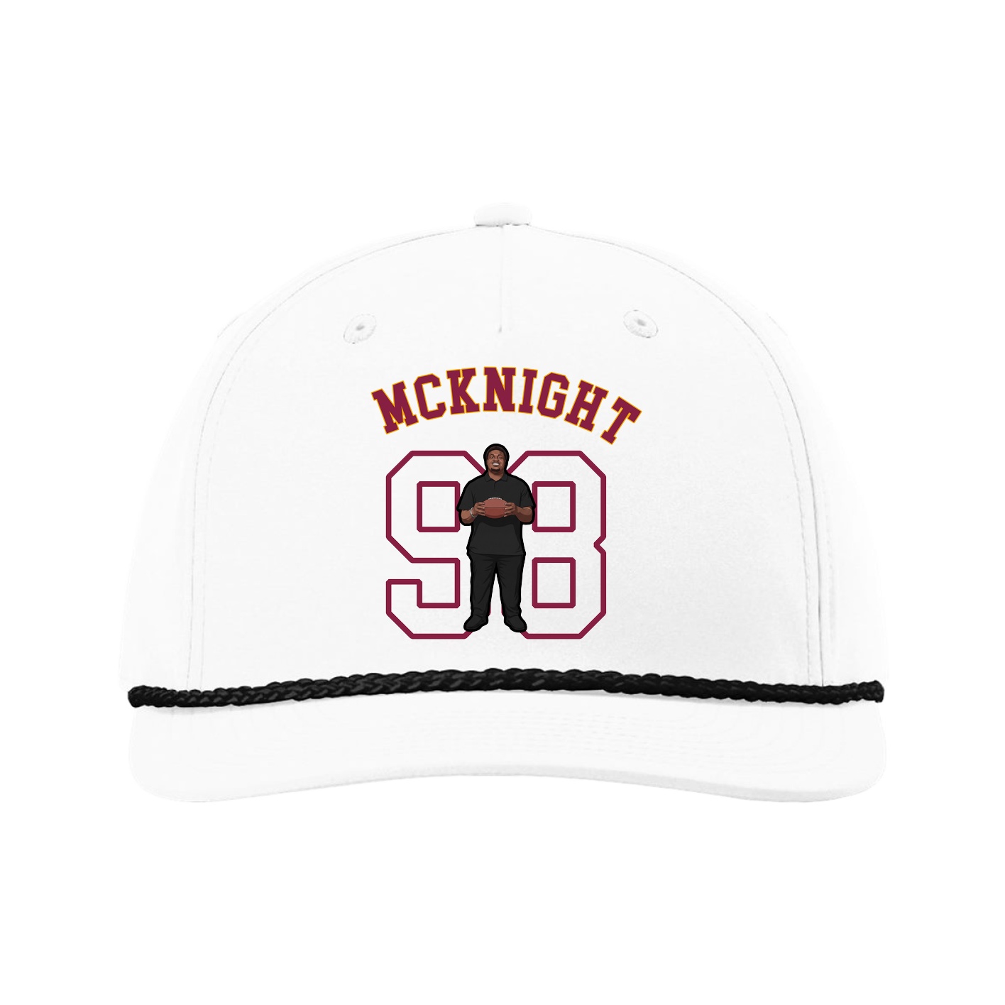 Five-Panel Classic Rope Cap — Shirsey Arch in White