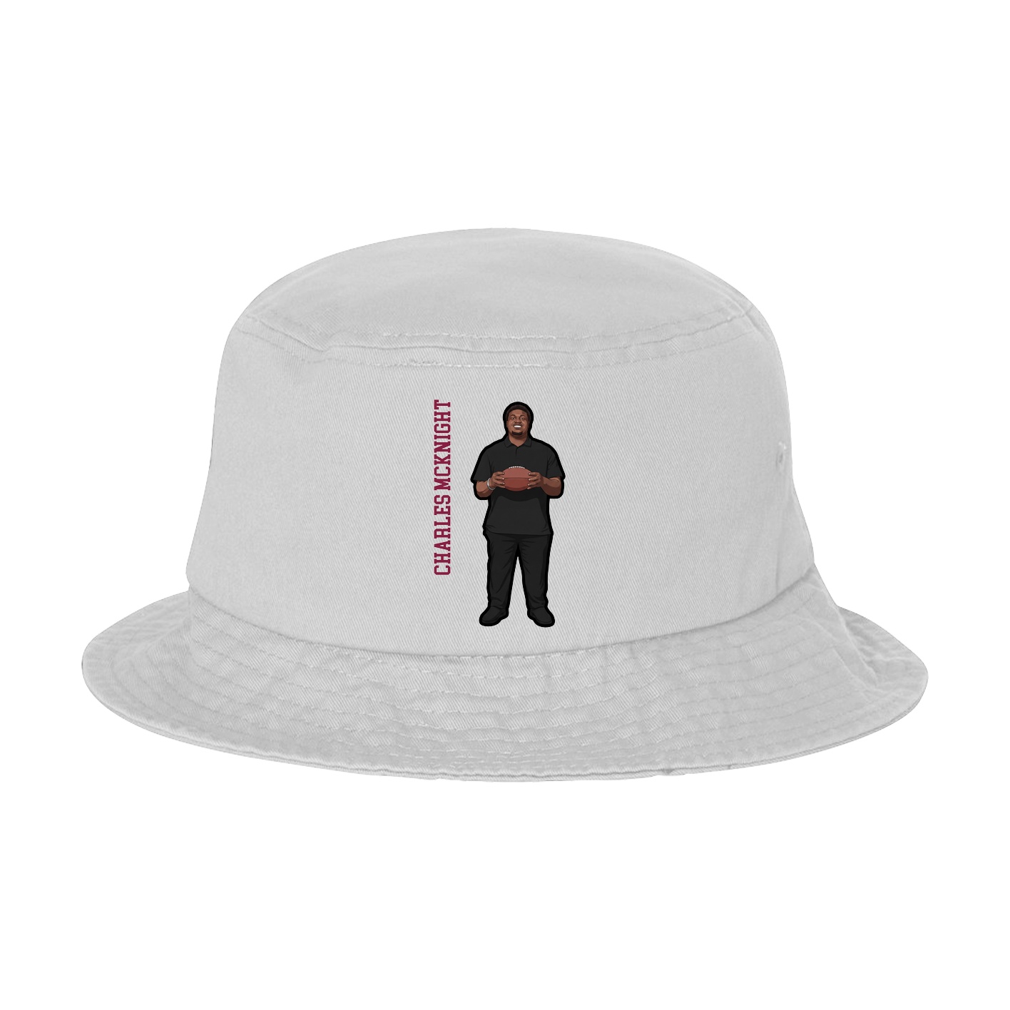 Bucket Cap — Name Vertical in White
