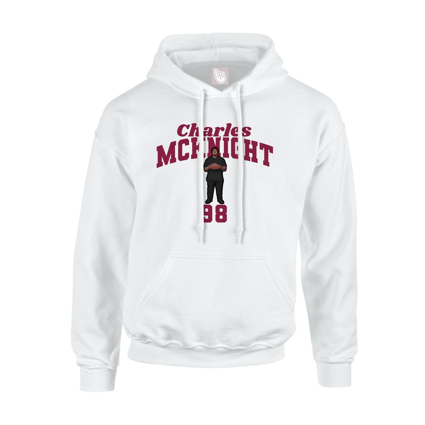 Youth Hoodie — Signature Arch in White