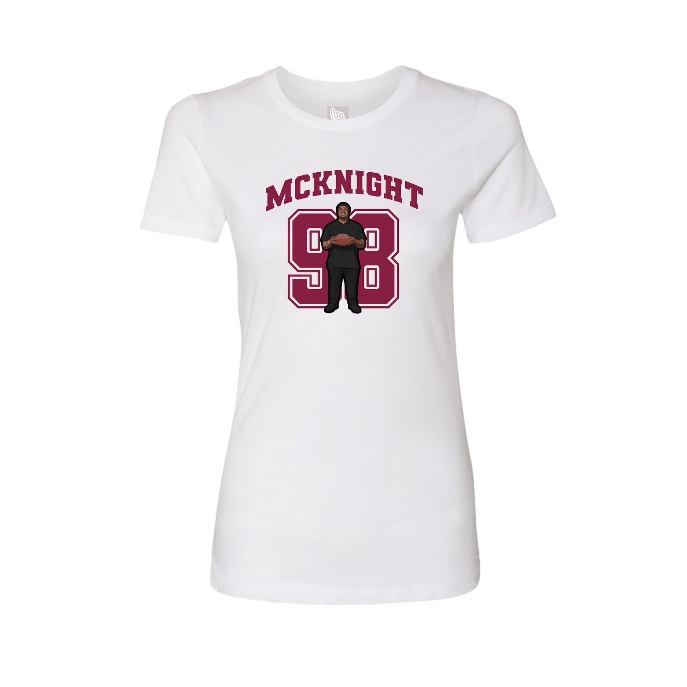 Fitted Women's Tee — Number in White