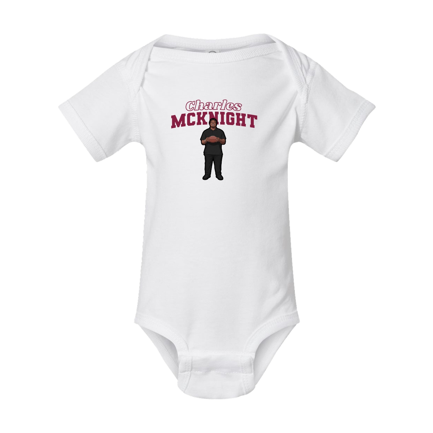 Baby Onesie — Name Arch in White