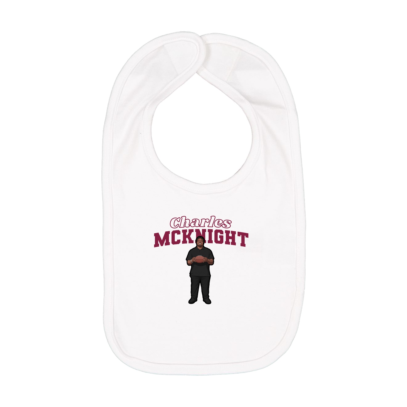 Infant Bib — Name Arch in White