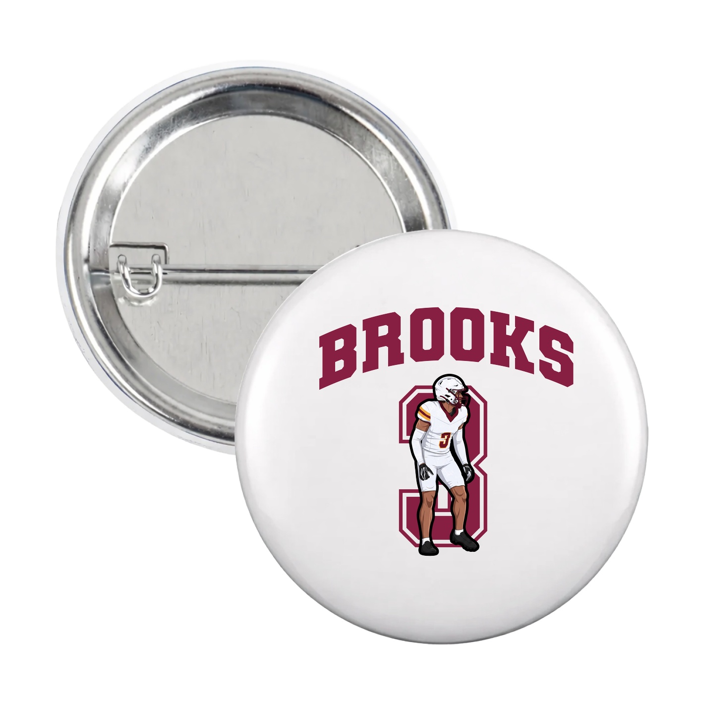 Game Day Button — Number in White