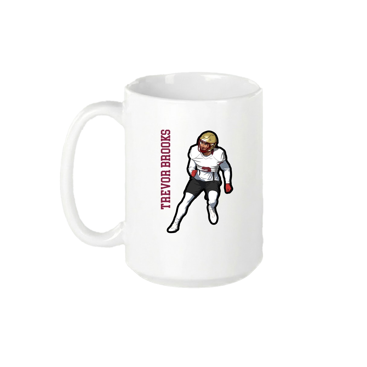 15oz Coffee Mug — Name Vertical in White