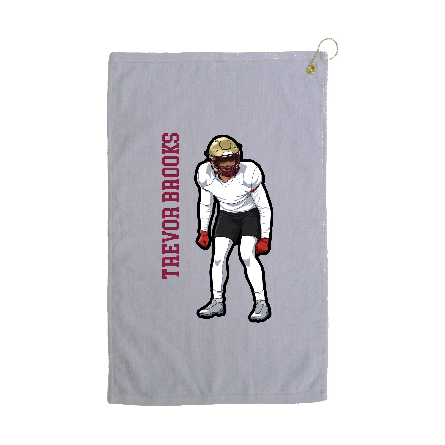 Golf Towel — Name Vertical in Grey