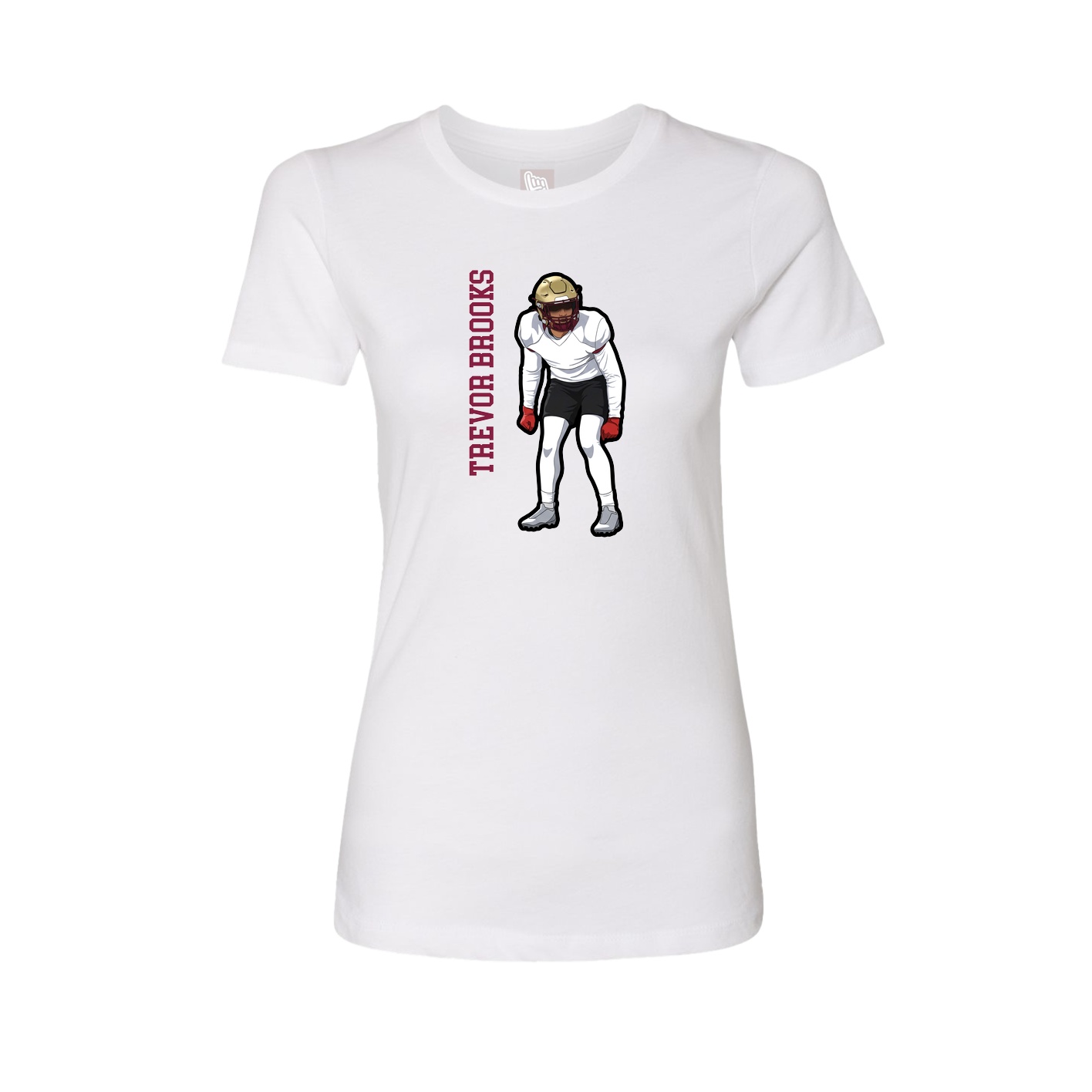 Womens Tee — Name Vertical in White
