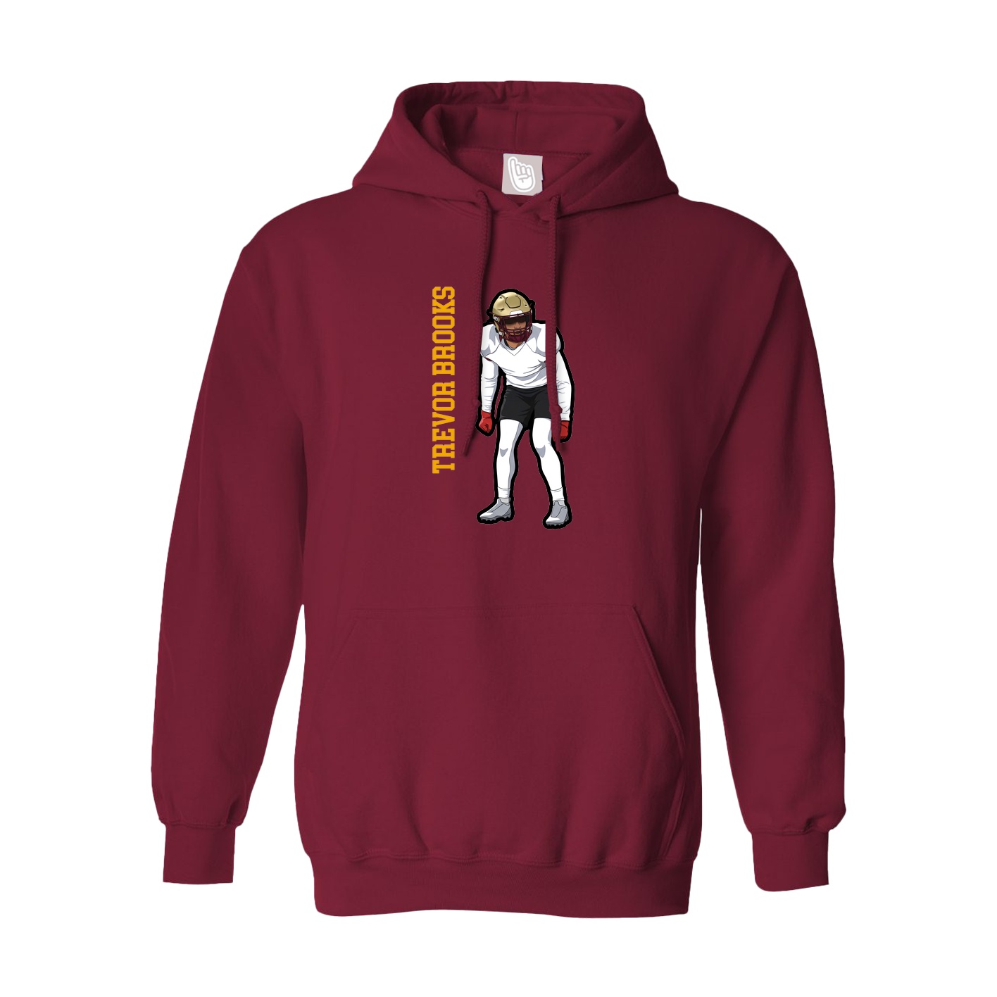 Hoodie — Name Vertical in Cardinal