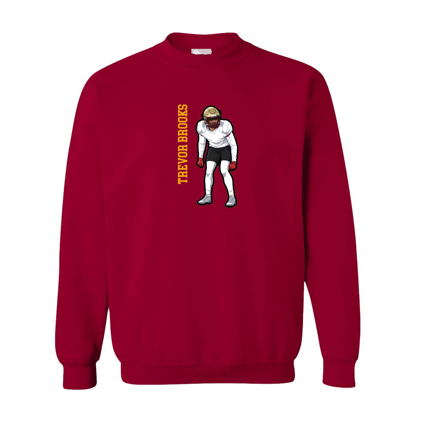 Fleece Crew — Name Vertical in Cardinal