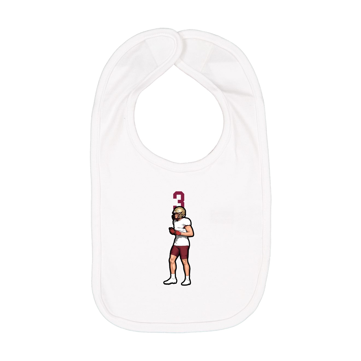 Infant Bib — Number Top in White