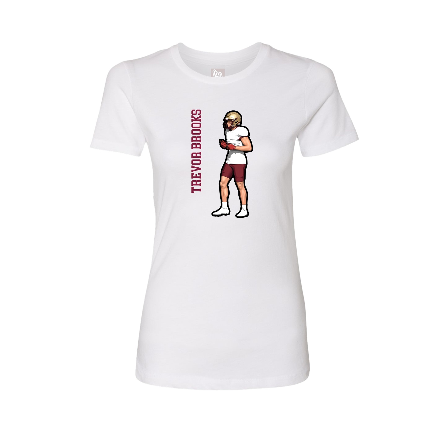 Womens Tee — Name Vertical in White