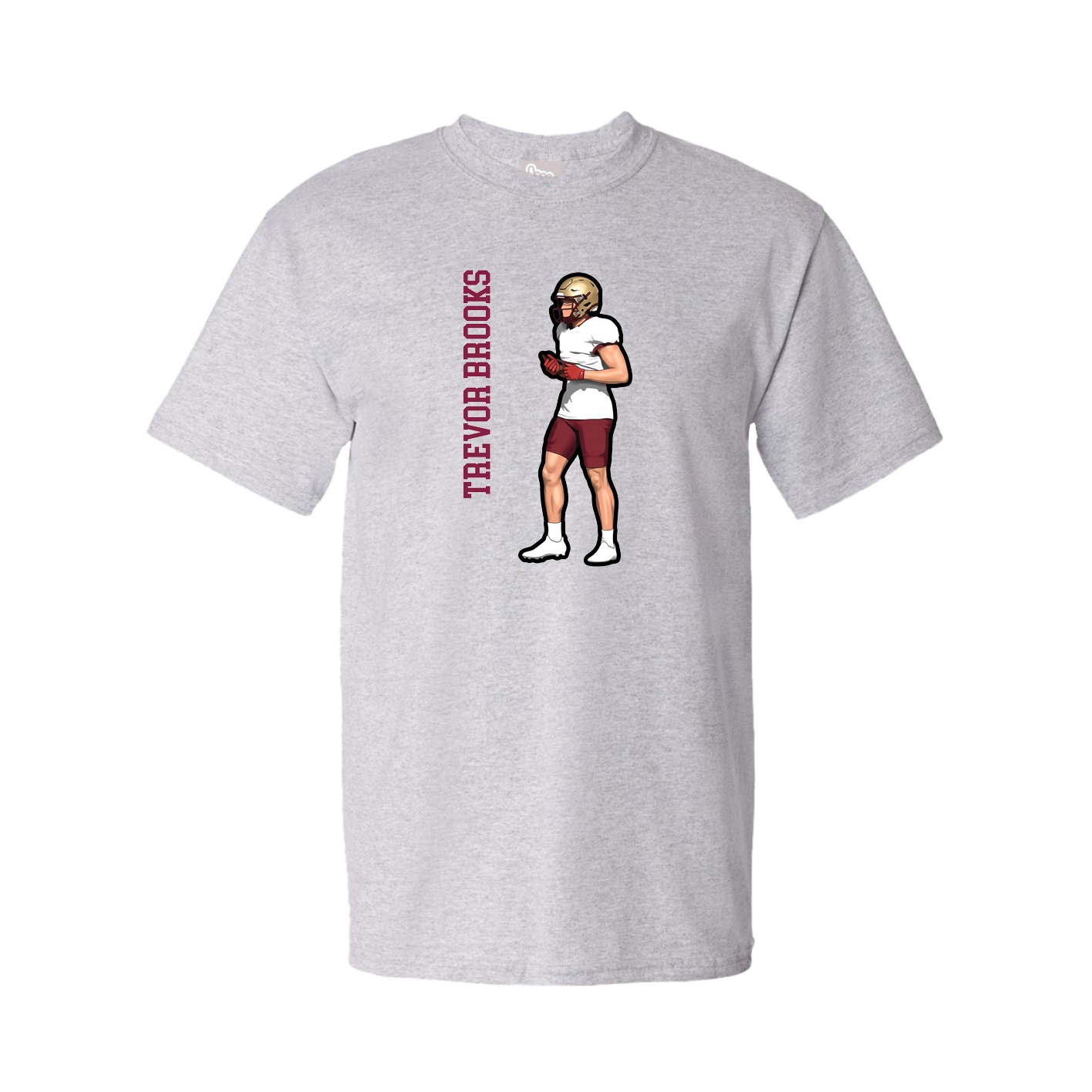 Youth Tee — Name Vertical in Grey
