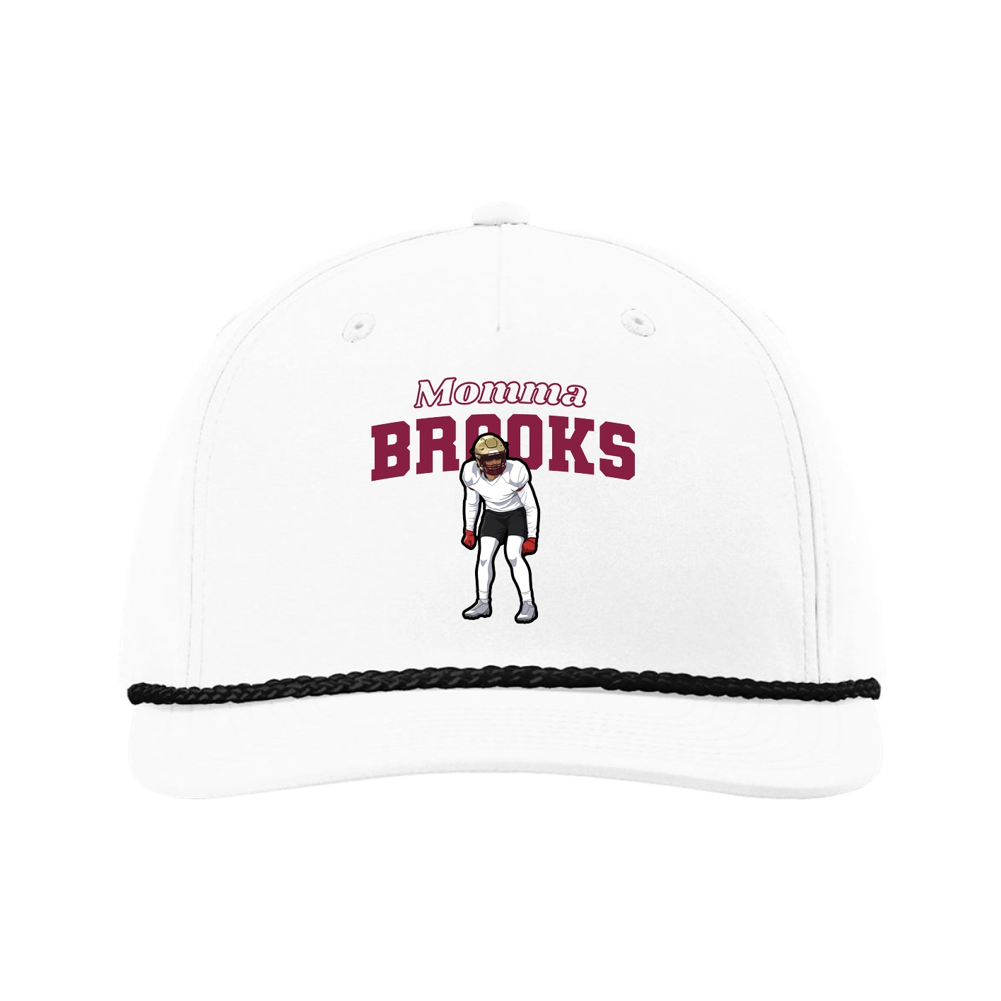 Five-Panel Classic Rope Cap — Mothers Day Block in White
