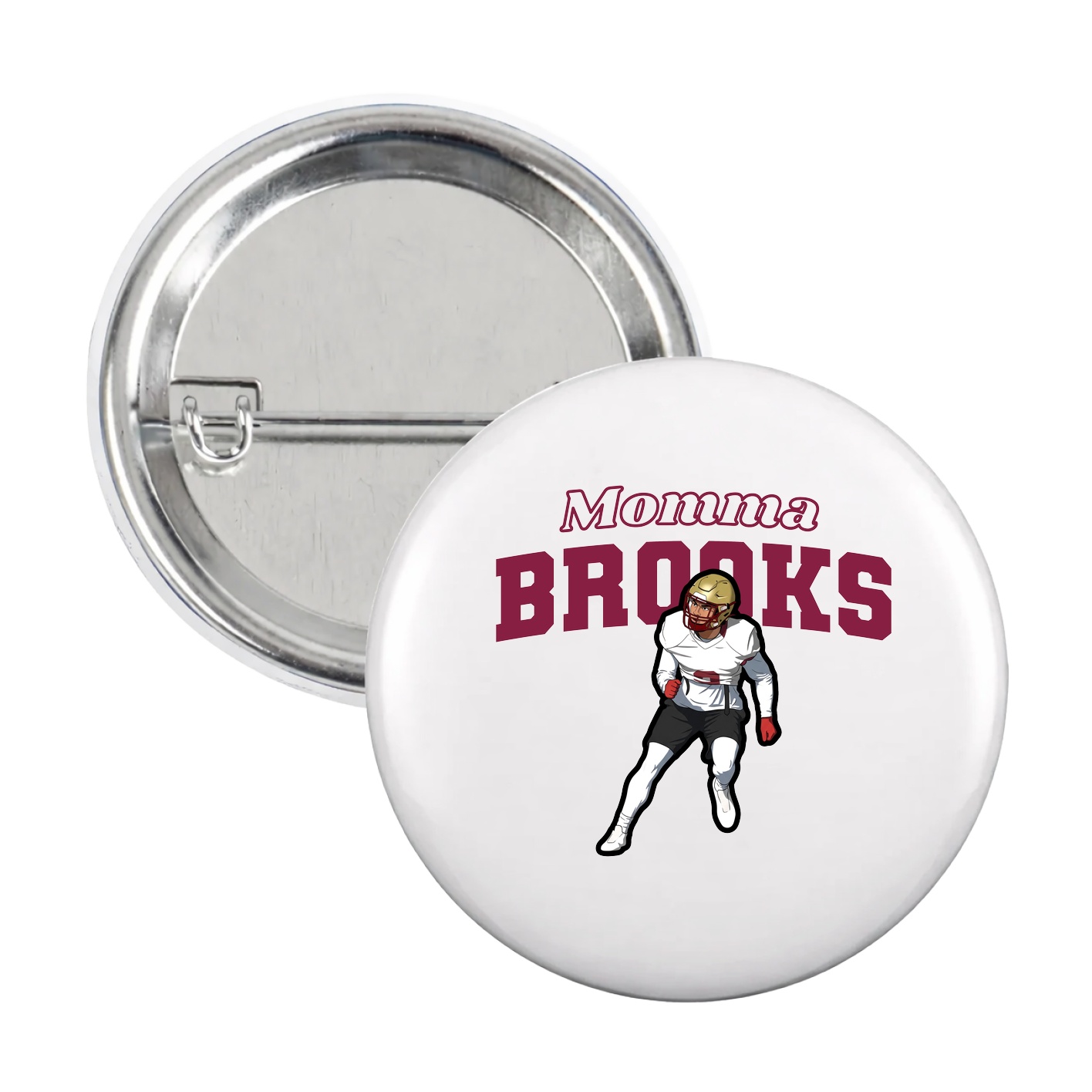 Game Day Button — Mothers Day Block in White