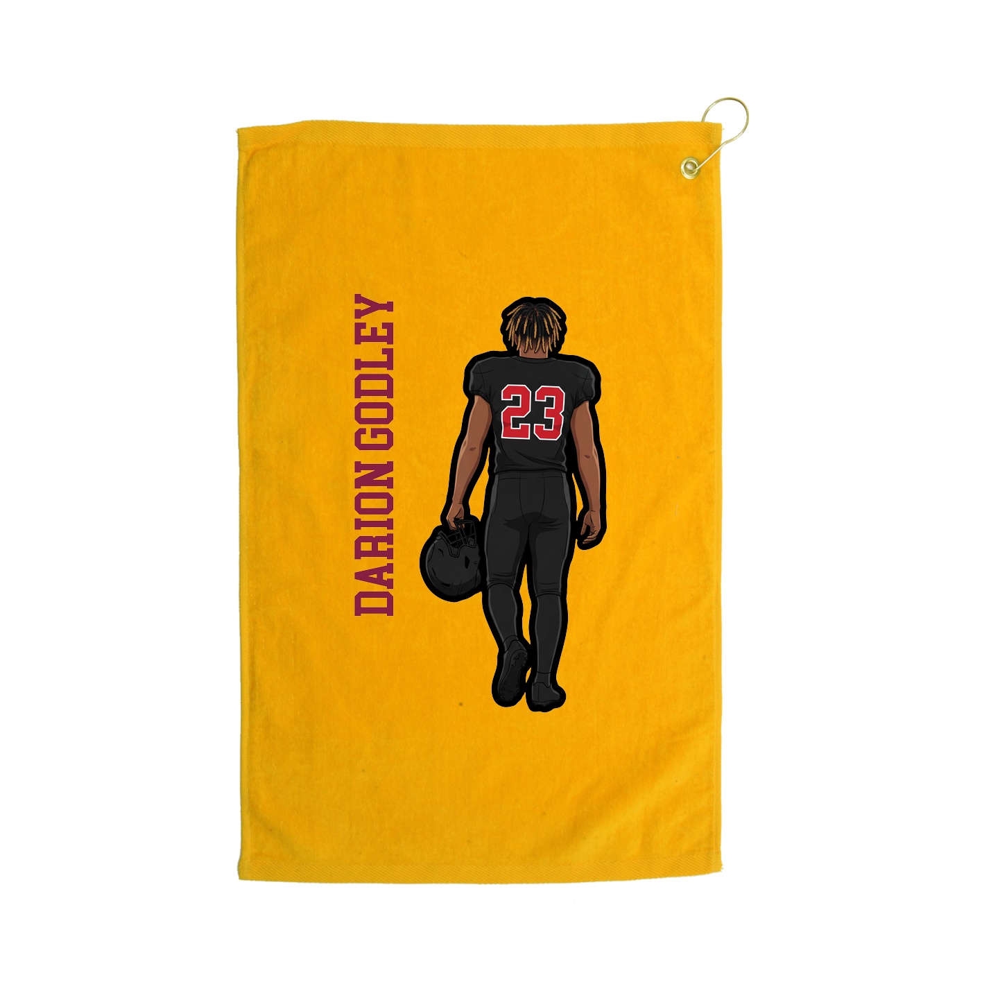 Golf Towel — Name Vertical in Gold
