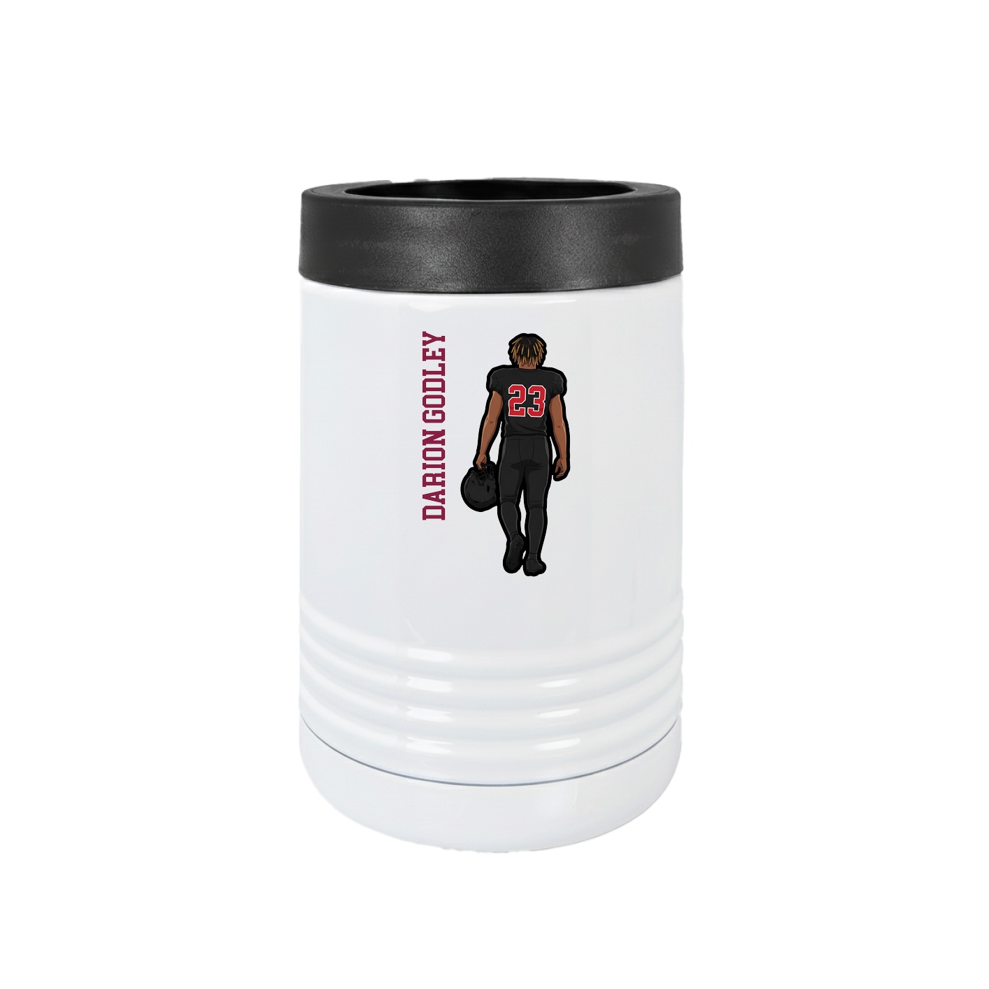 Beverage Holder — Name Vertical in White