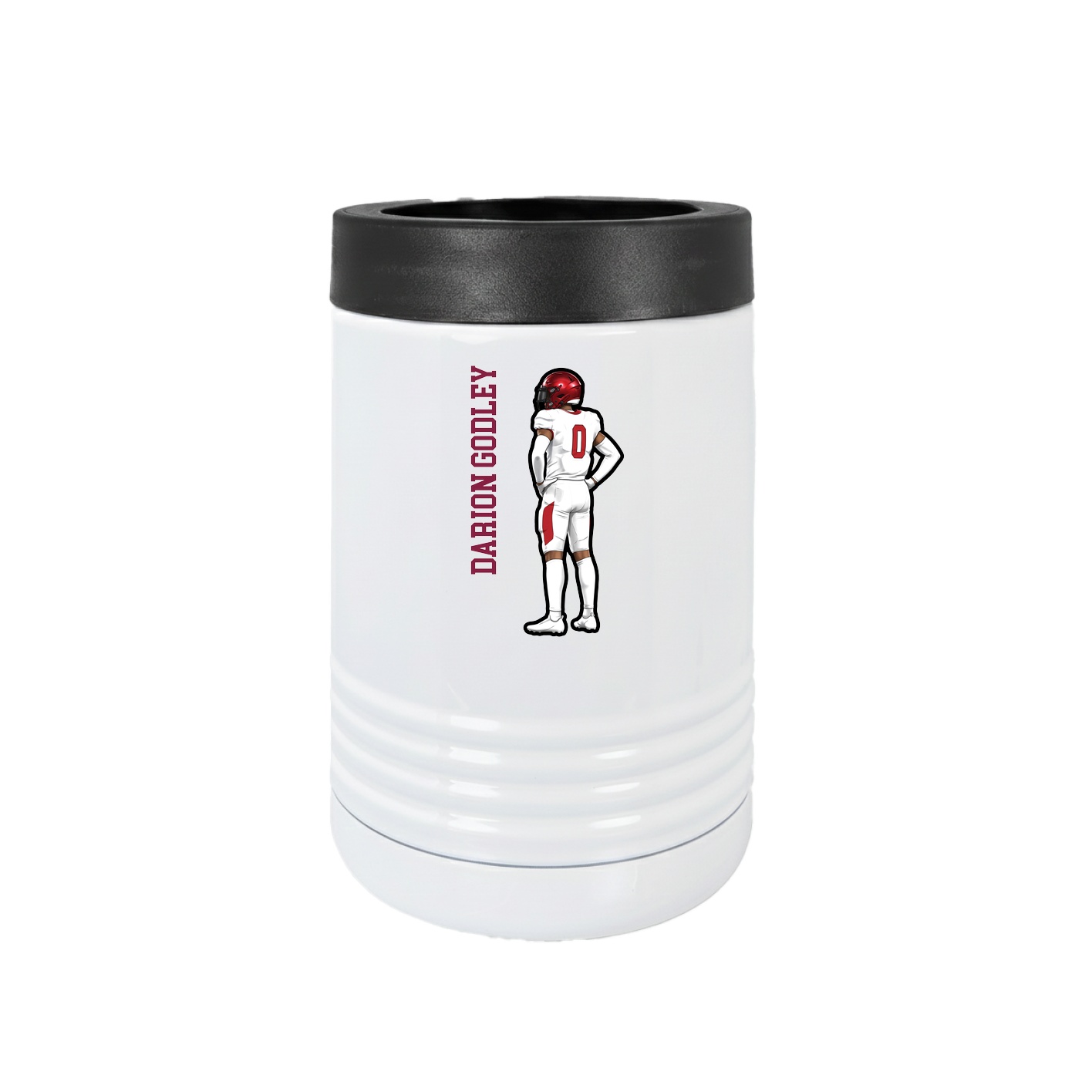 Beverage Holder — Name Vertical in White