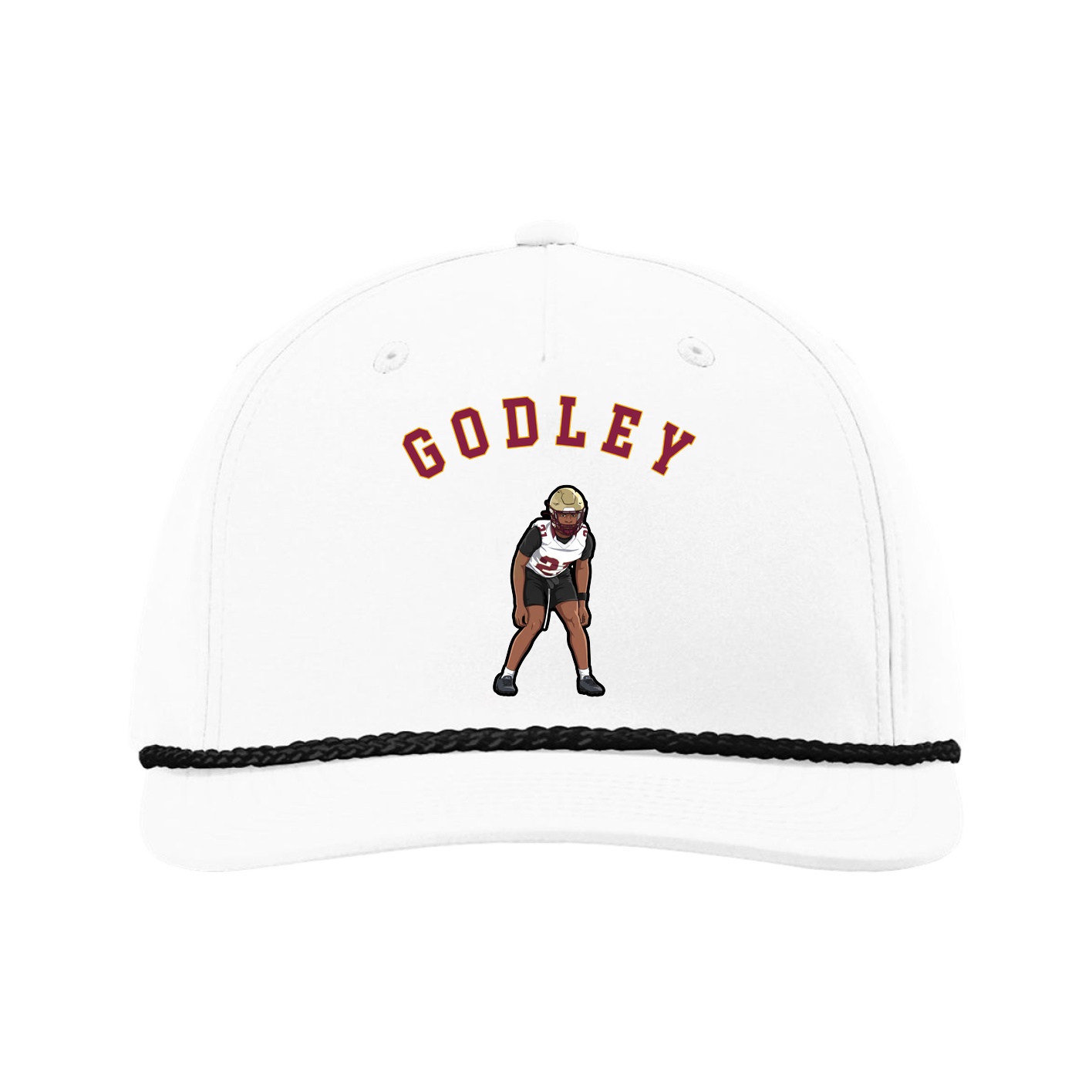 Five-Panel Classic Rope Cap — Shirsey Arch in White