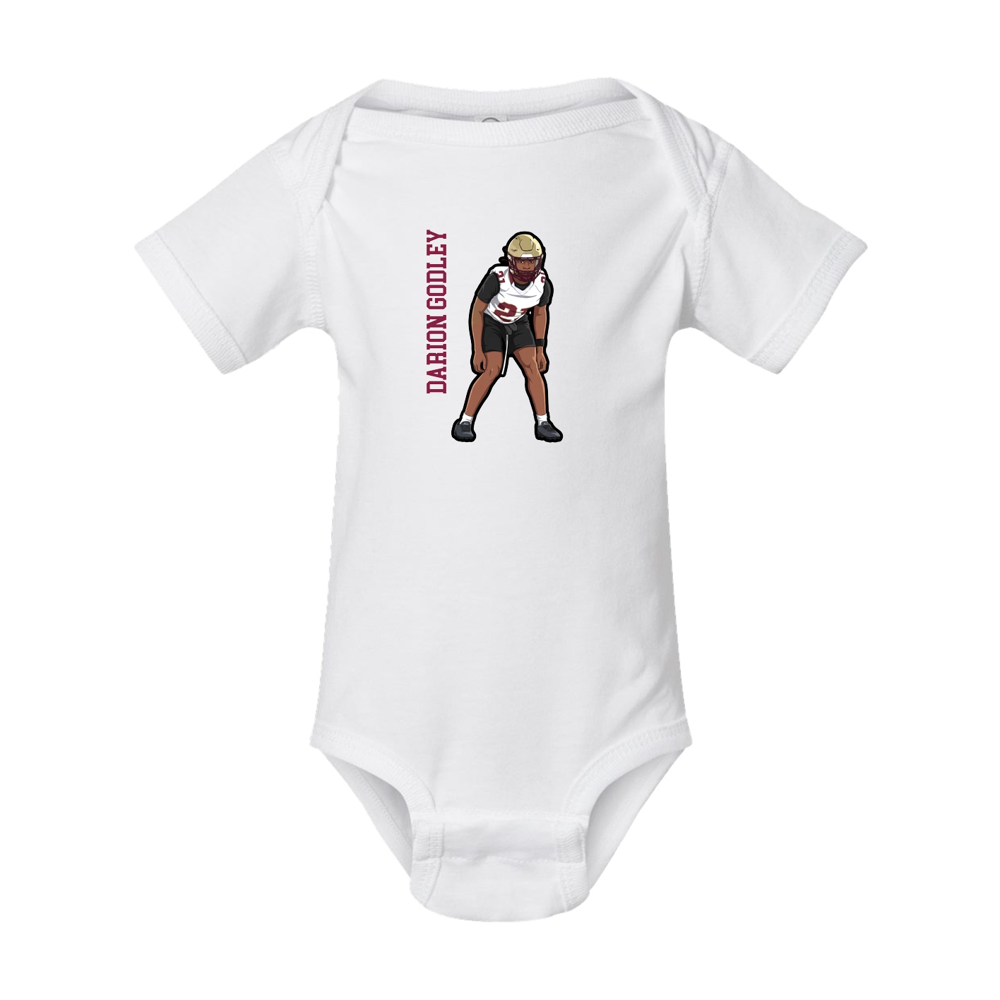 Baby Onesie — Name Vertical in White