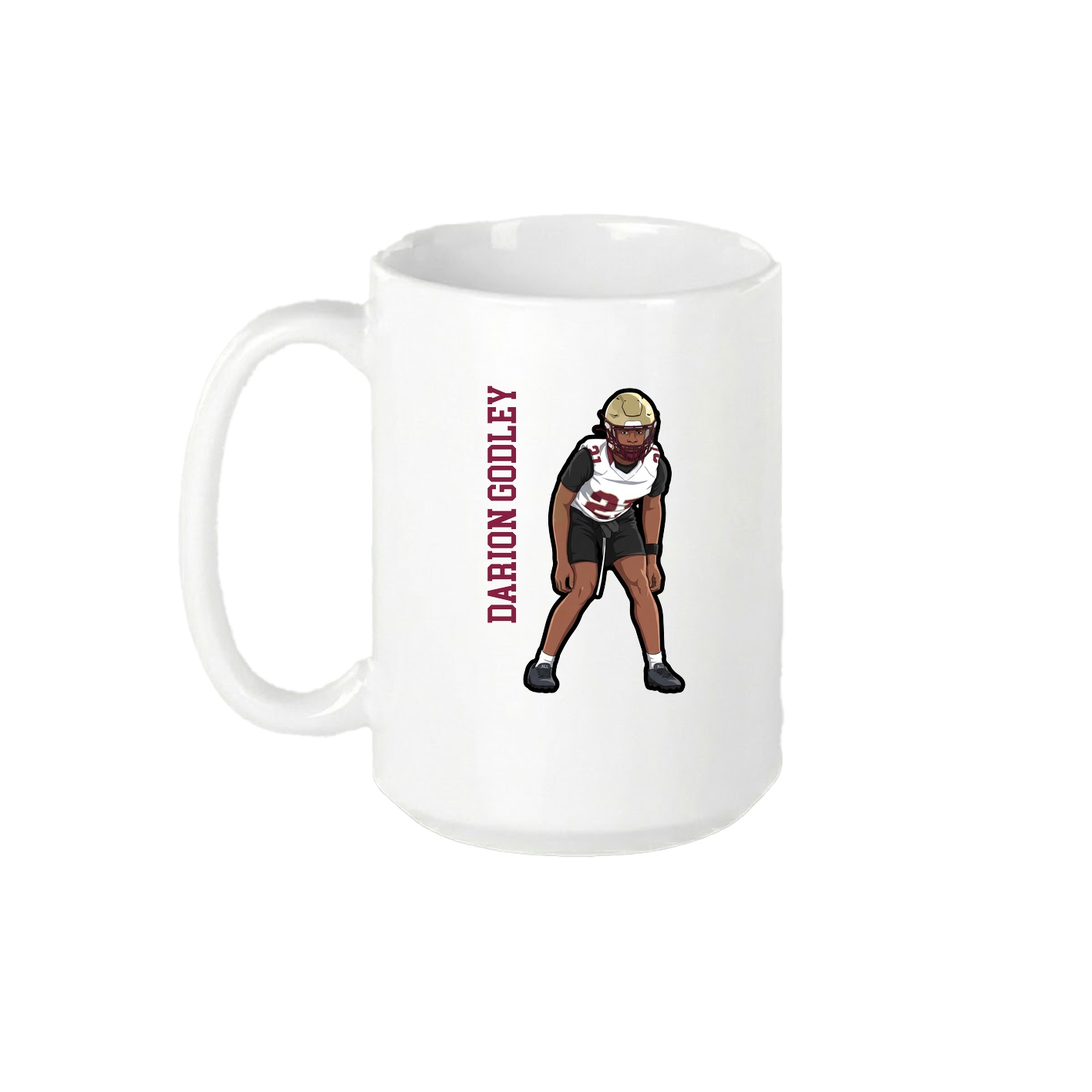 15oz Coffee Mug — Name Vertical in White