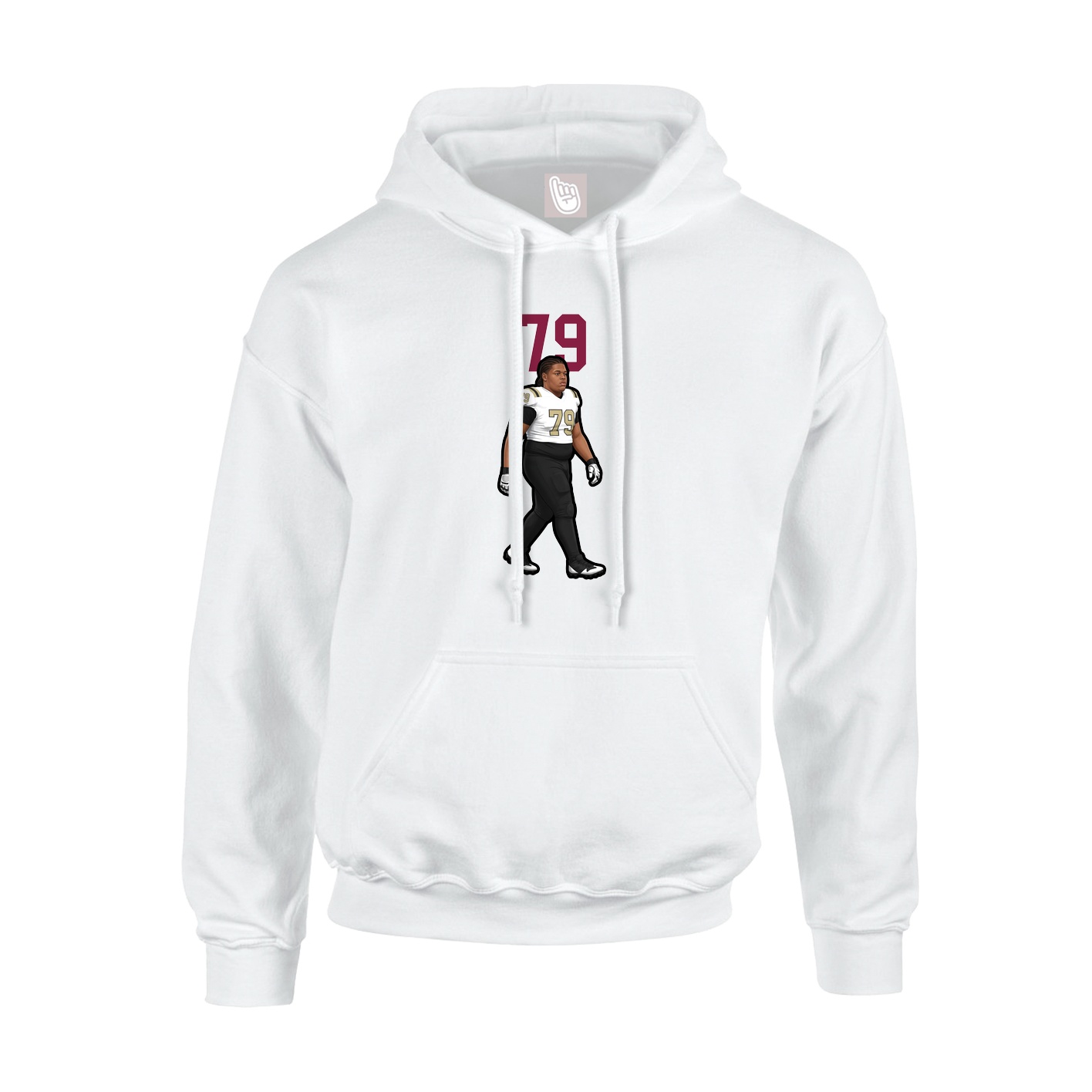 Youth Hoodie — Number Top in White