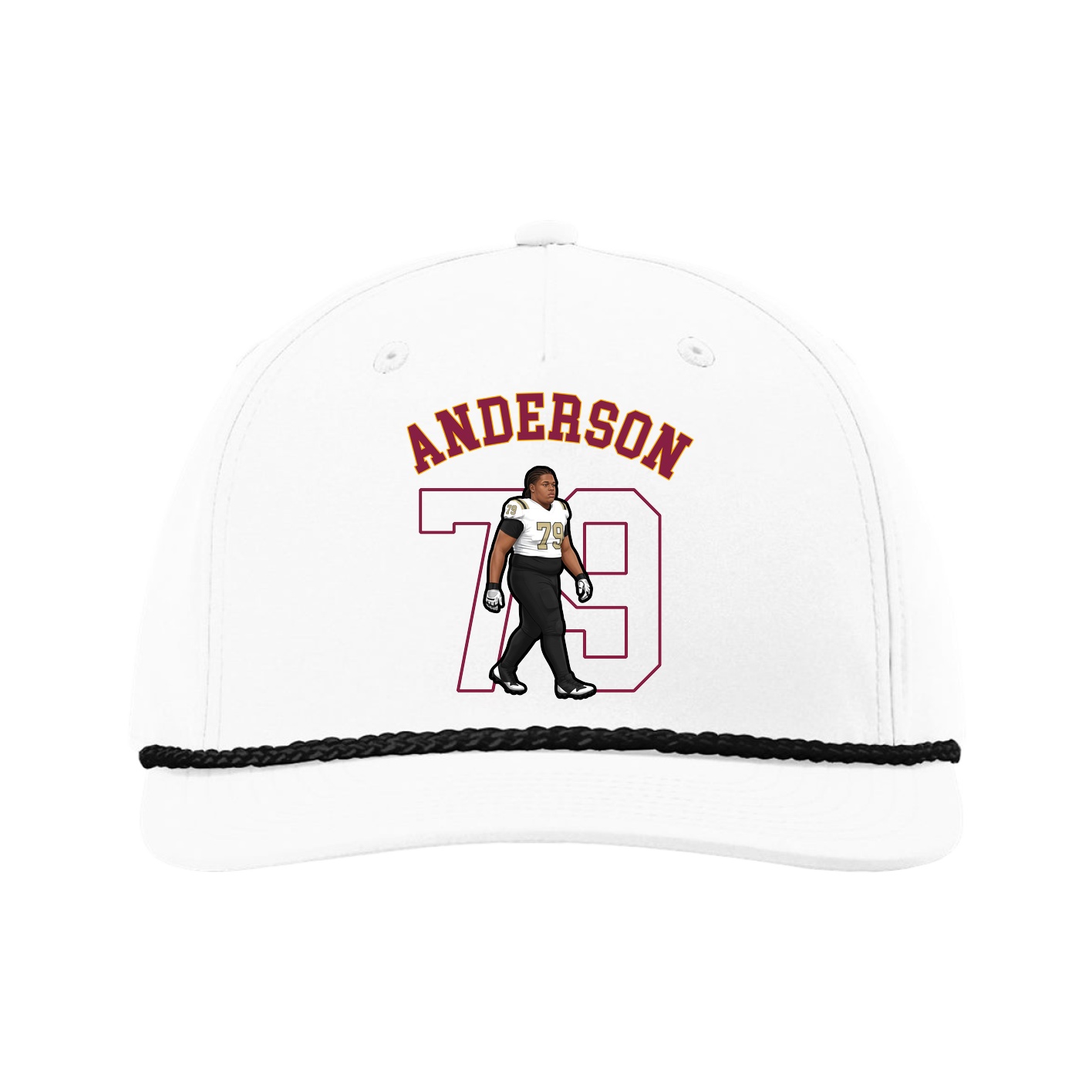 Five-Panel Classic Rope Cap — Shirsey Arch in White