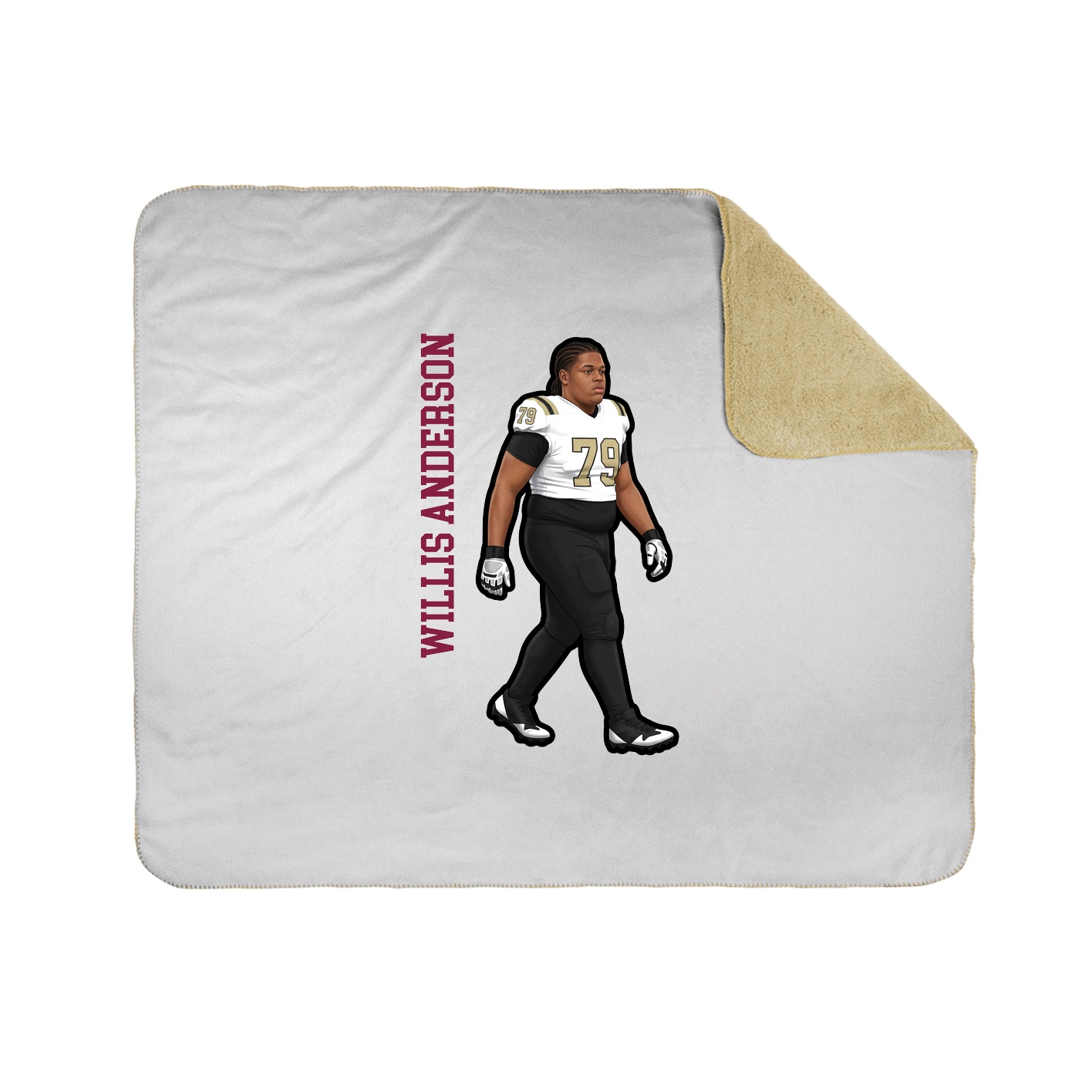 Throw Blanket — Name Vertical in White
