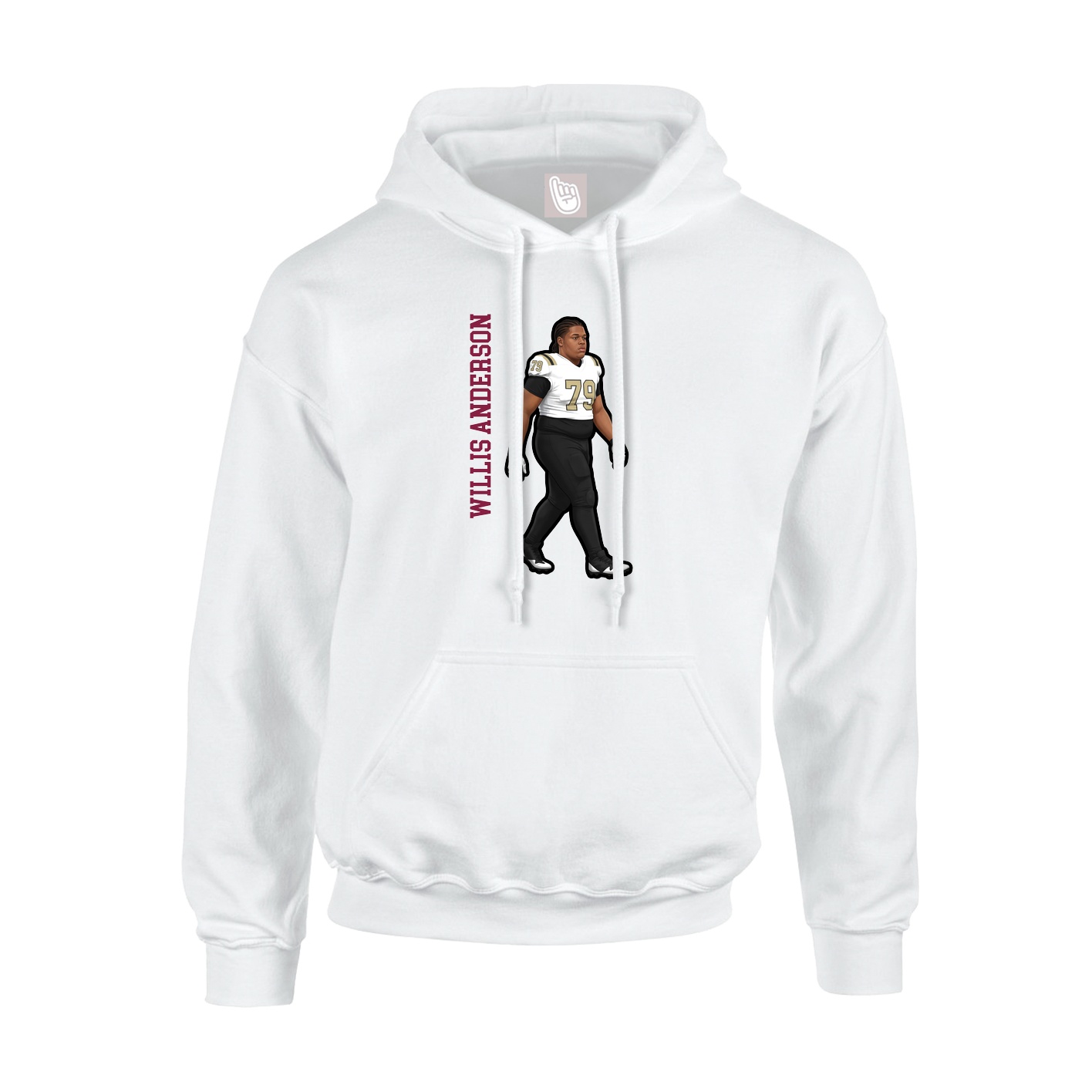 Hoodie — Name Vertical in White