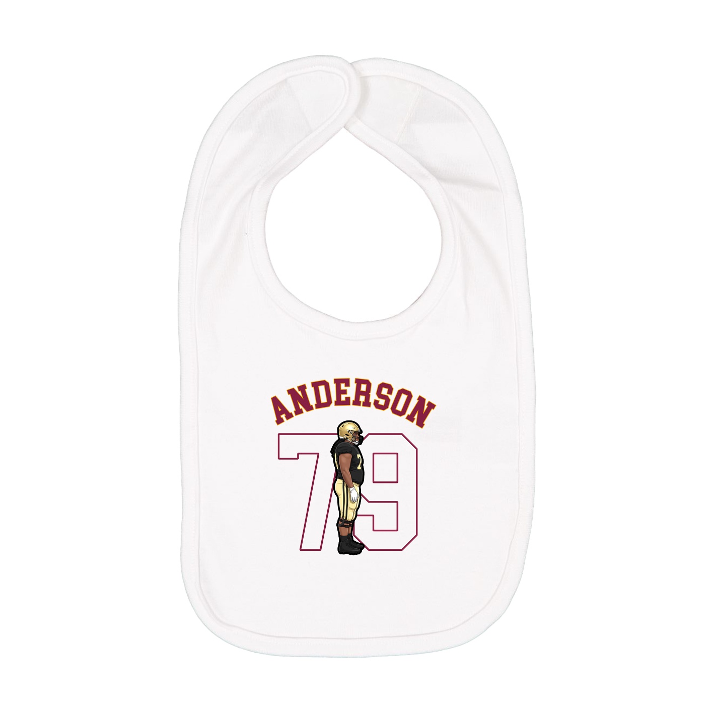 Infant Bib — Shirsey Arch in White