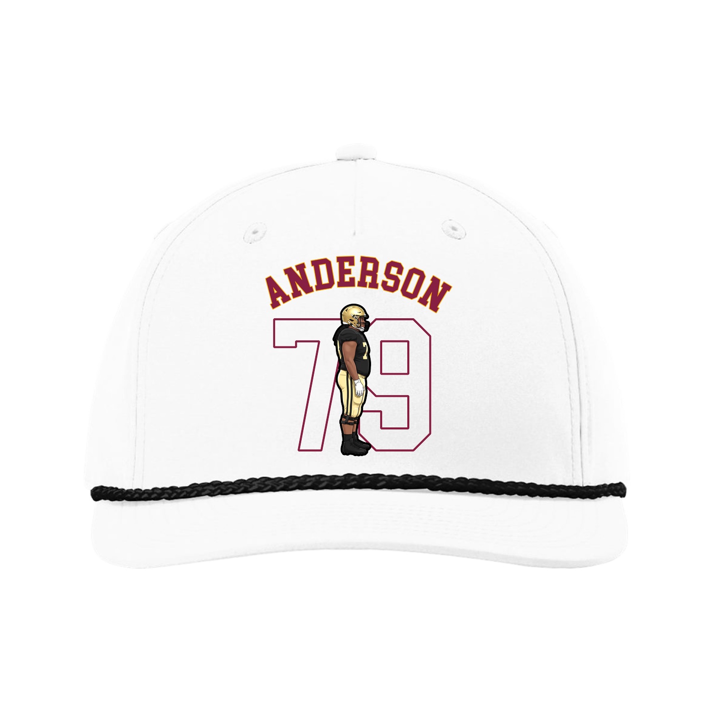 Five-Panel Classic Rope Cap — Shirsey Arch in White