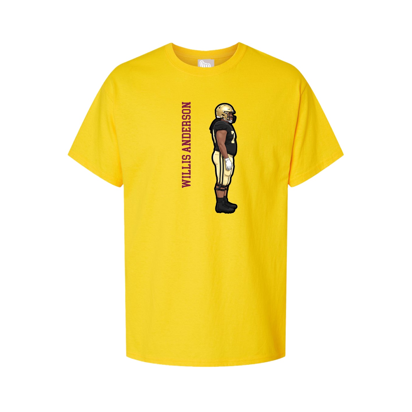 Youth Tee — Name Vertical in Gold