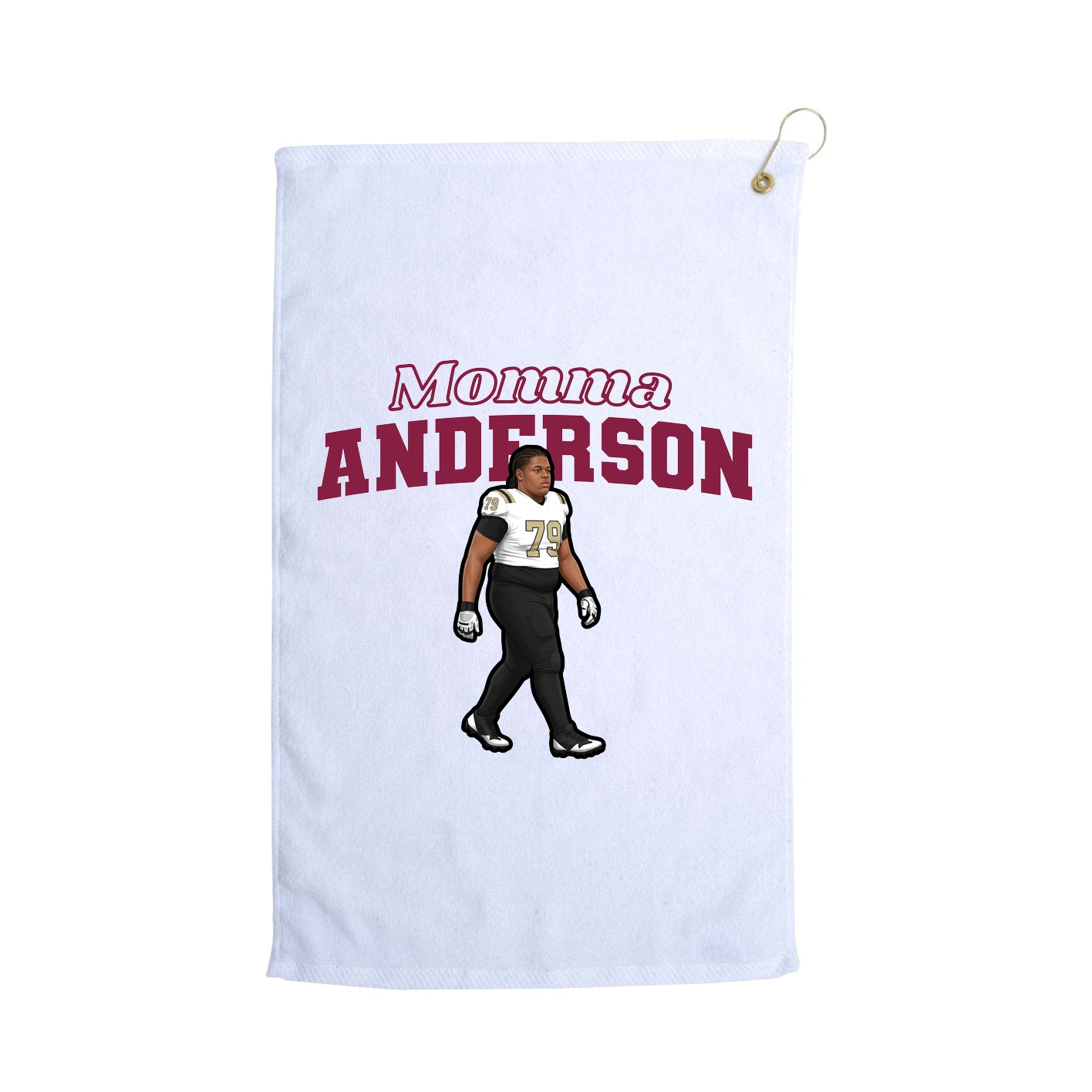 Golf Towel — Mothers Day Block in White