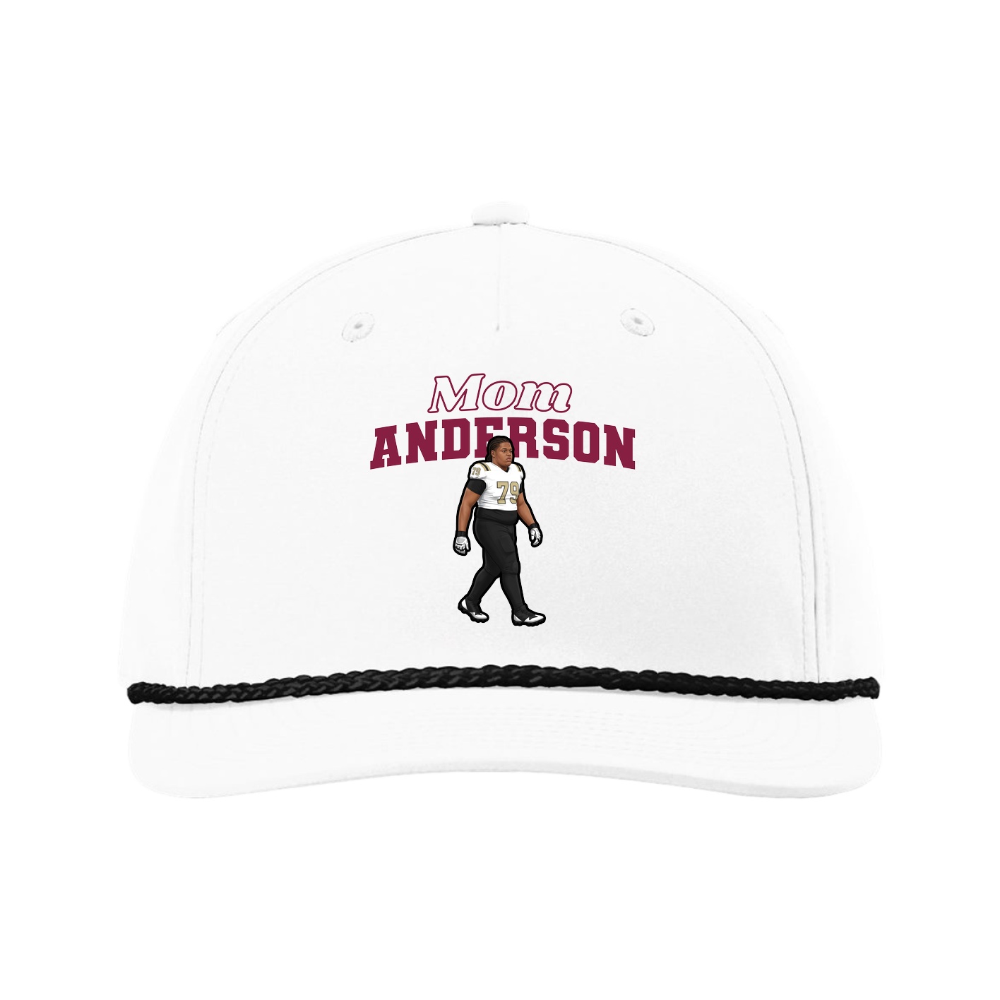 Five-Panel Classic Rope Cap — Mothers Day Block in White