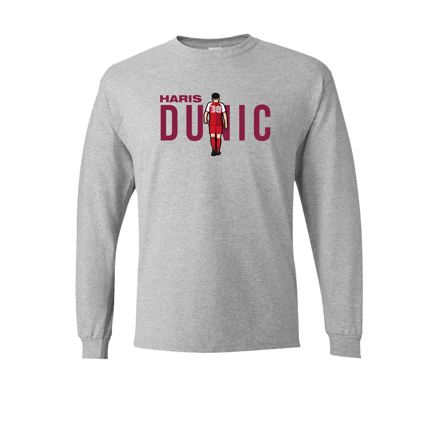 Long Sleeve Tee — Player Name in Grey