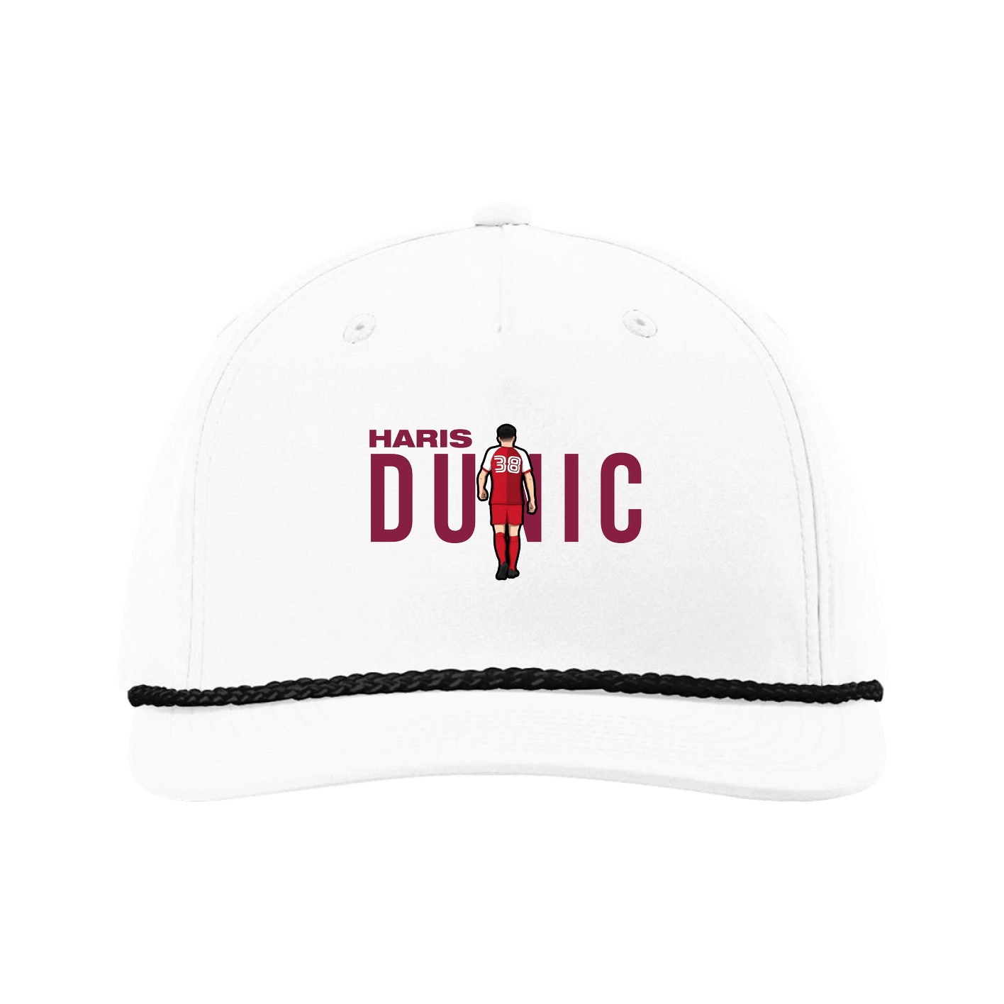 Five-Panel Classic Rope Cap — Player Name in White