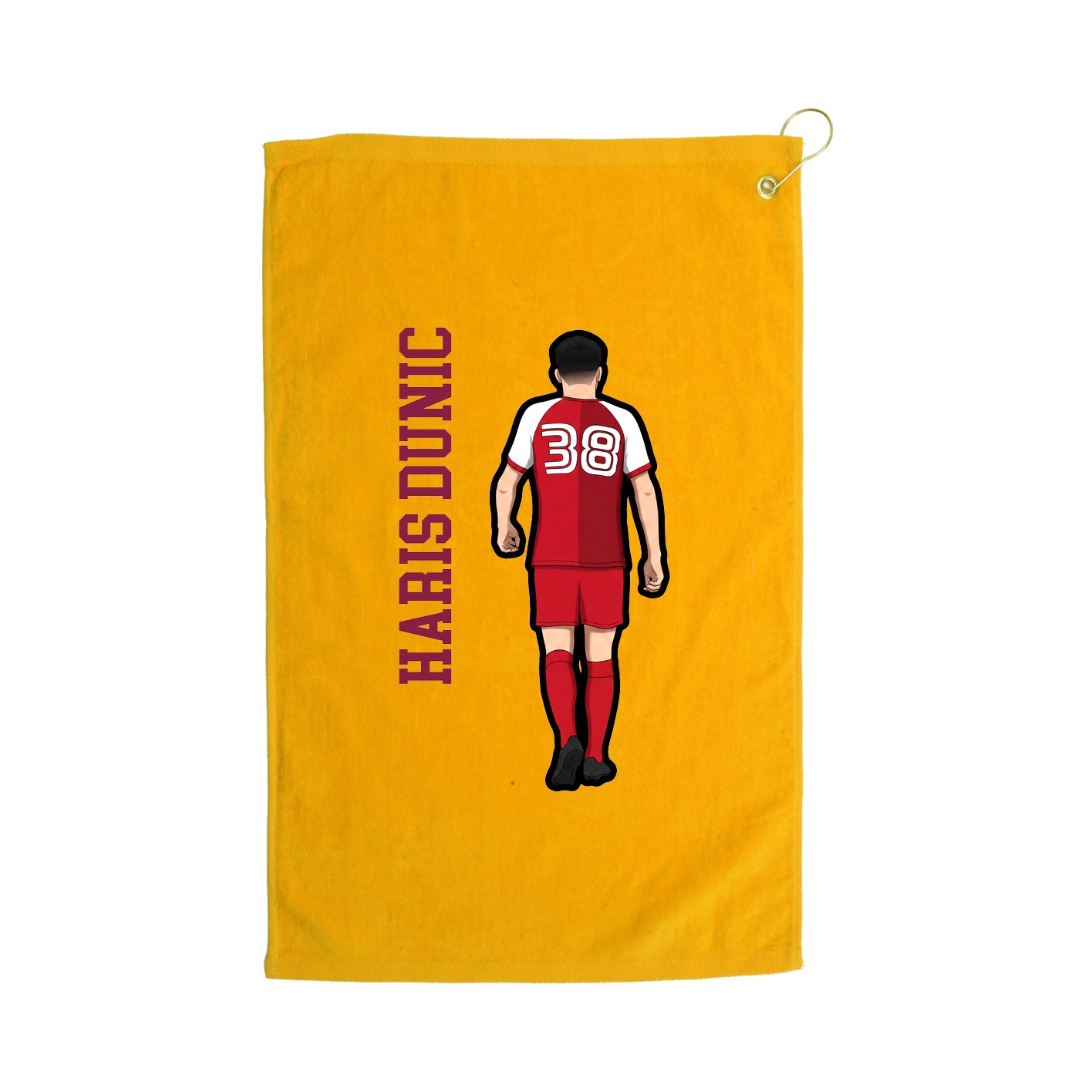 Golf Towel — Name Vertical in Gold