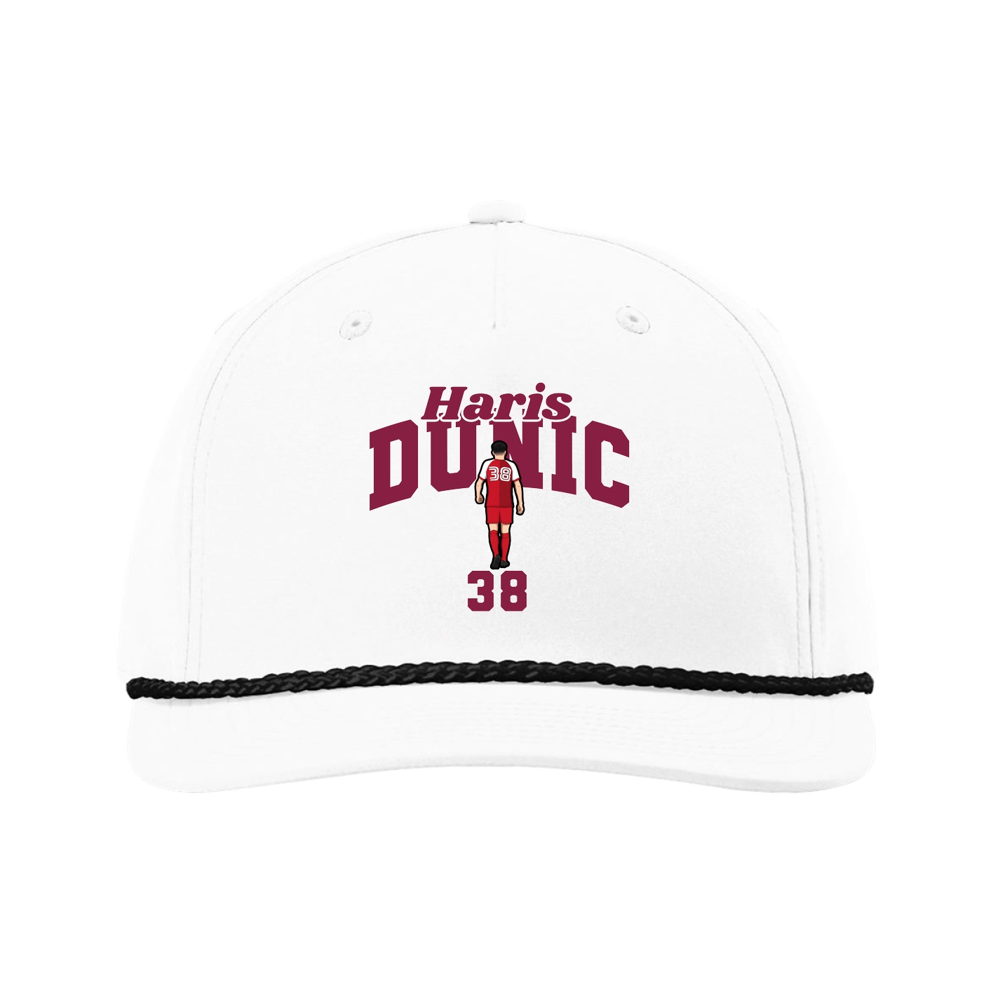 Five-Panel Classic Rope Cap — Signature Arch in White