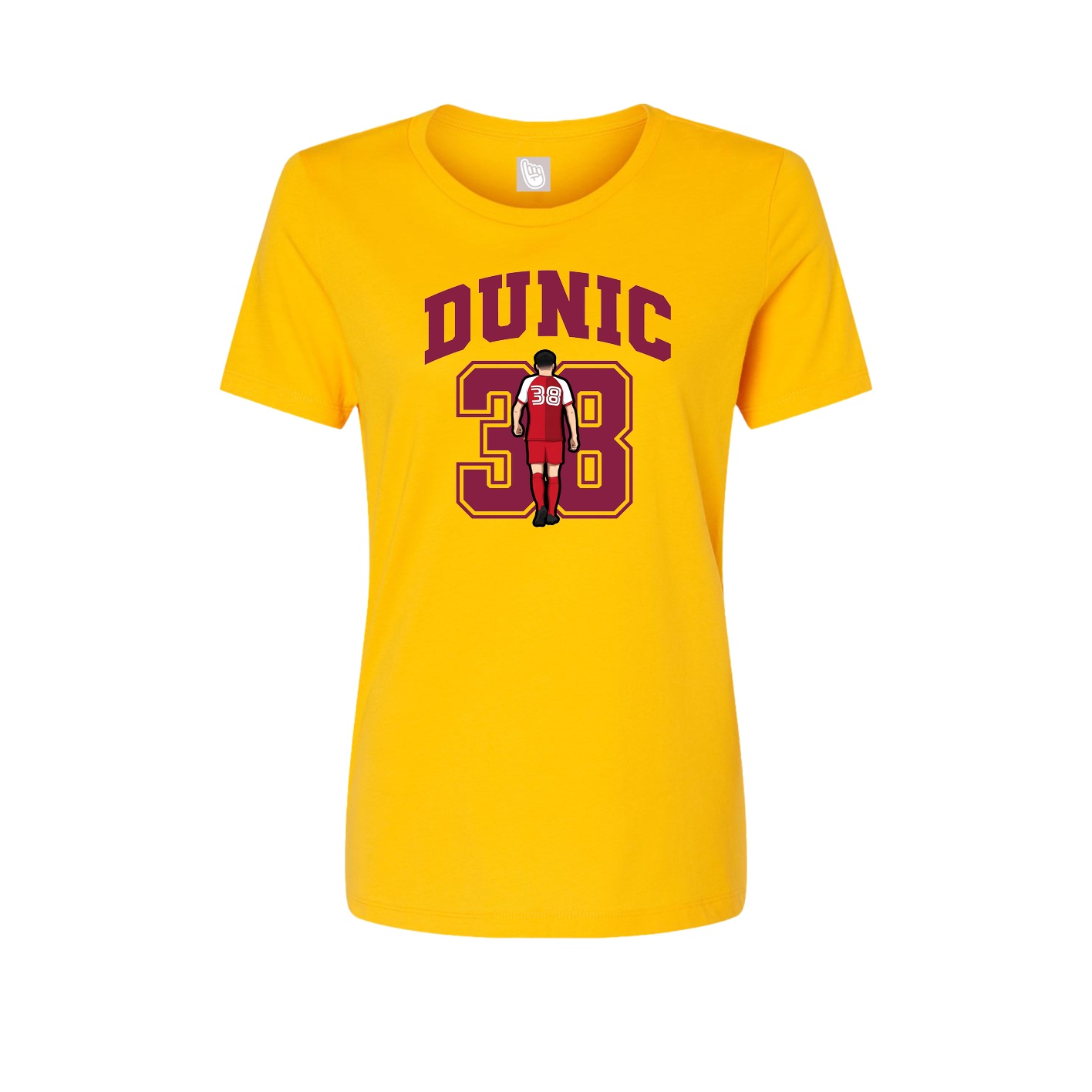 Fitted Women's Tee — Number in Gold