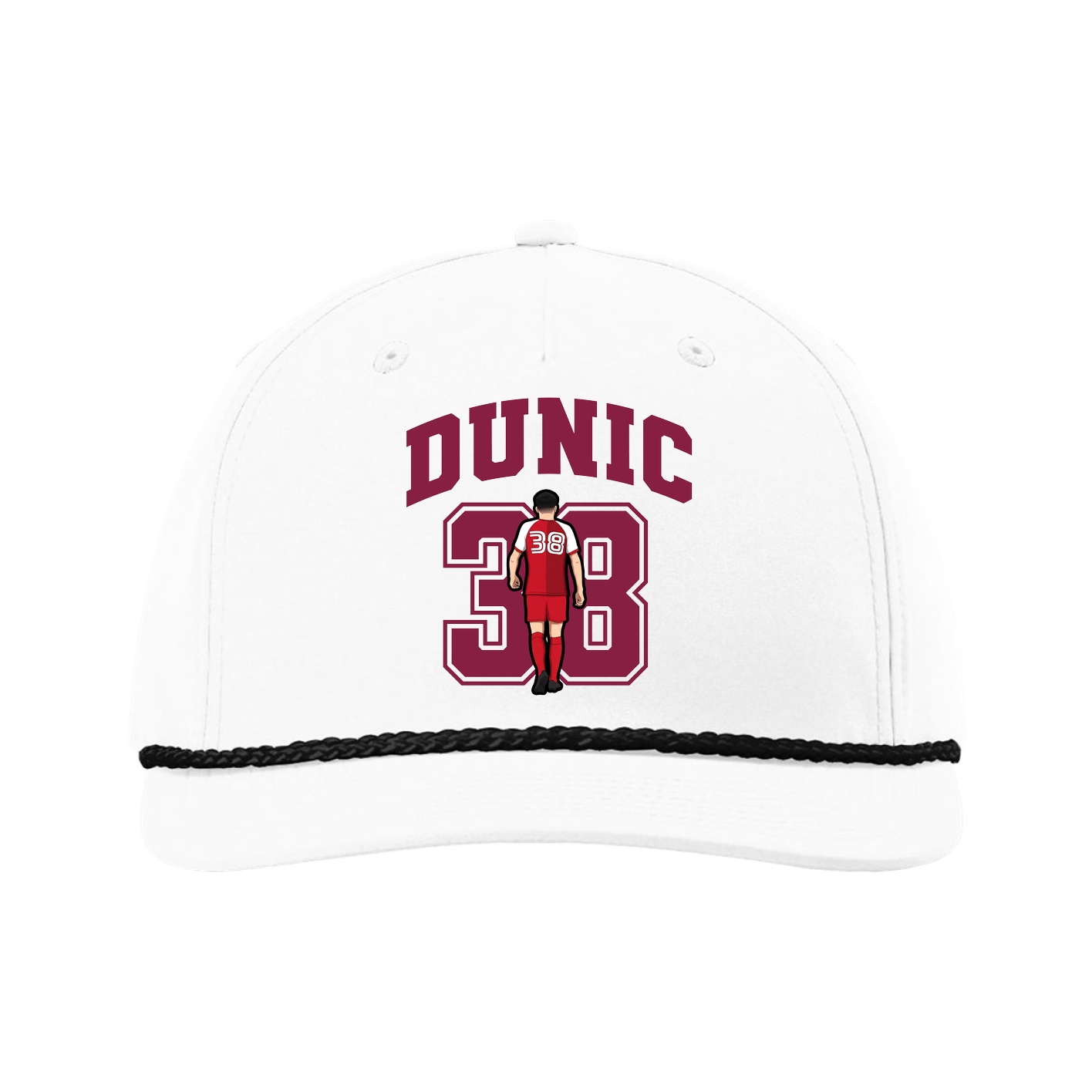 Five-Panel Classic Rope Cap — Number in White