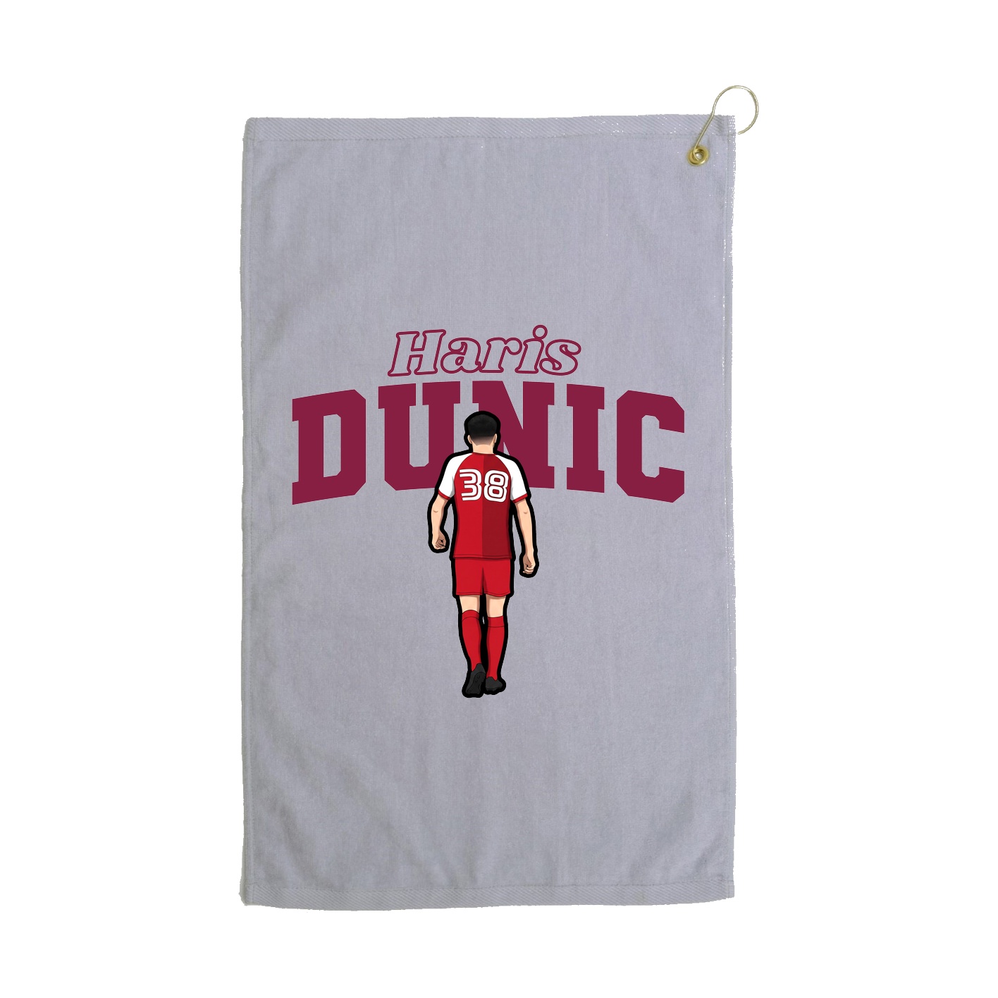 Golf Towel — Name Arch in Grey
