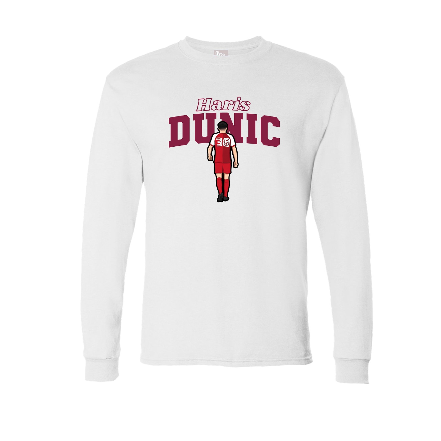 Long Sleeve Tee — Name Arch in White