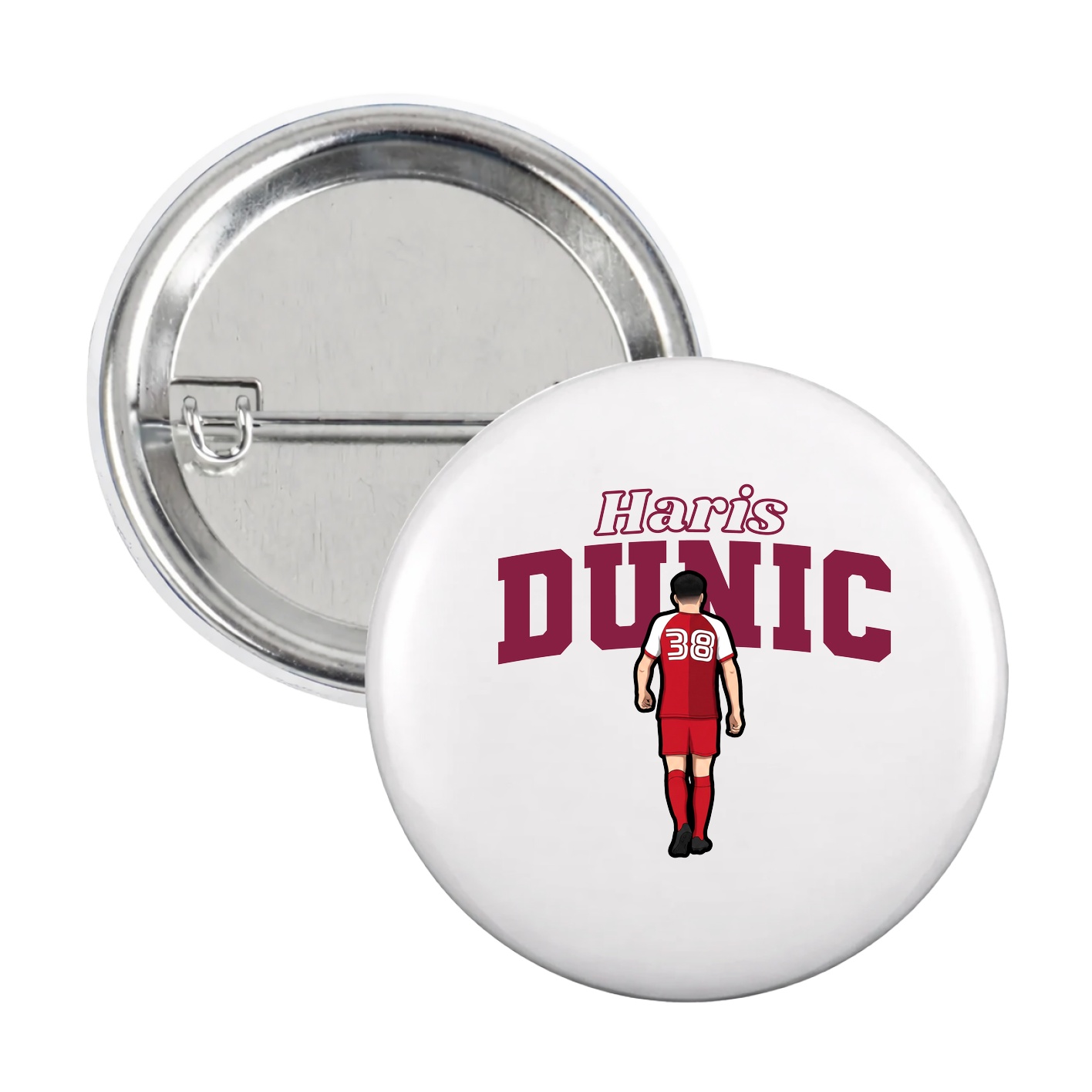 Game Day Button — Name Arch in White