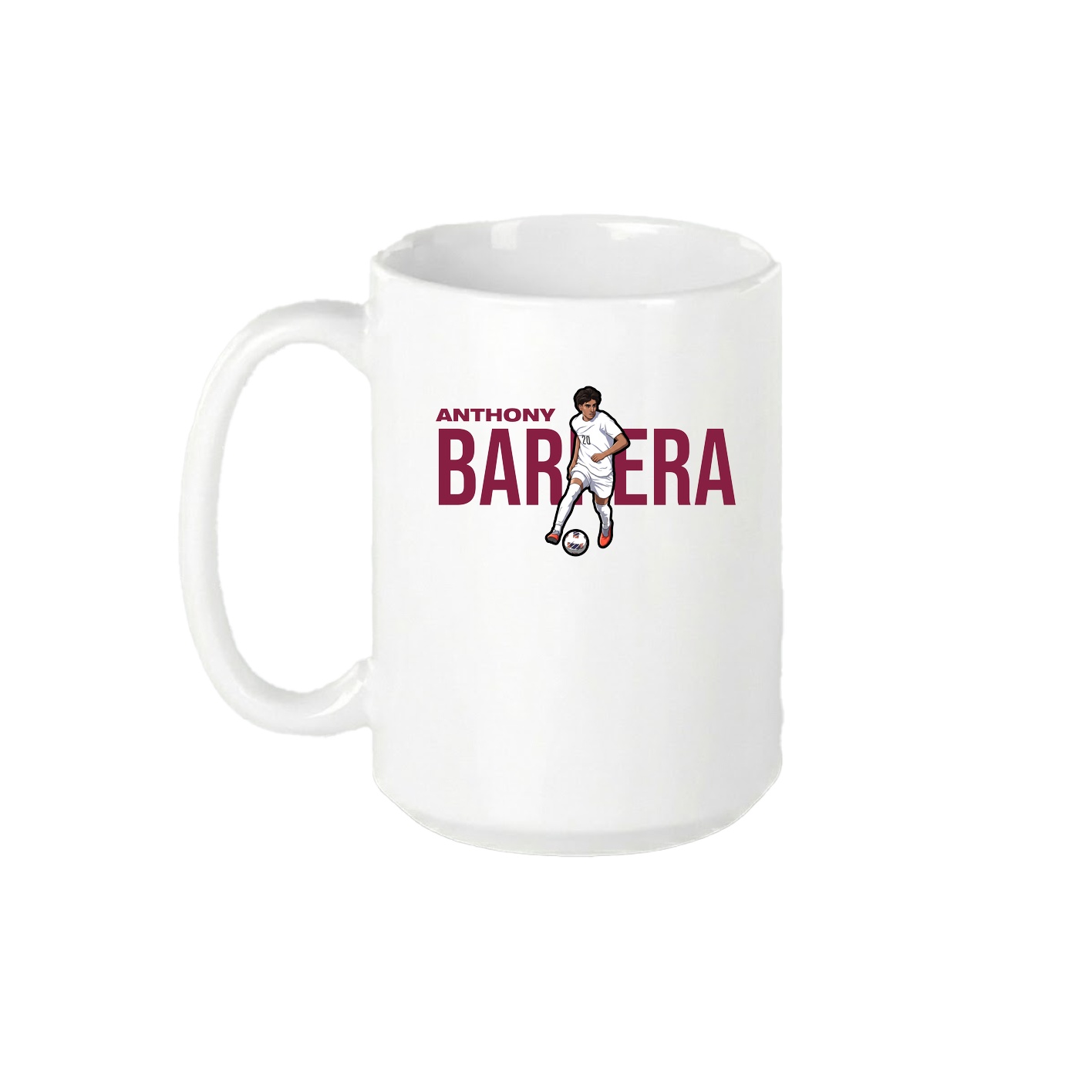 15oz Coffee Mug — Player Name in White
