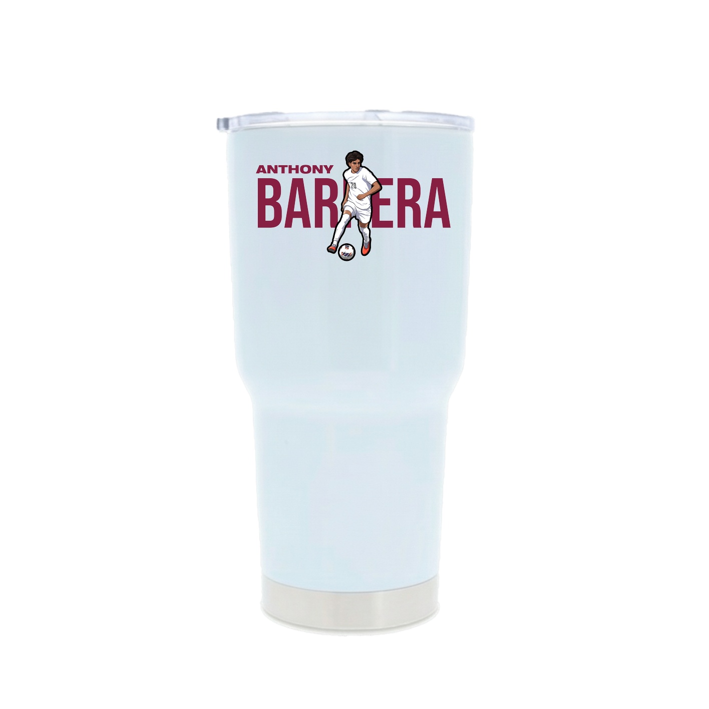 30oz Stainless Steel Tumbler — Player Name in White