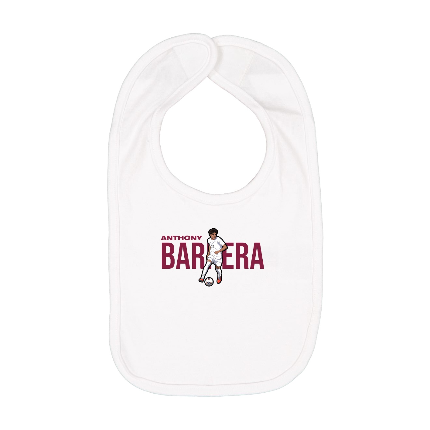 Infant Bib — Player Name in White