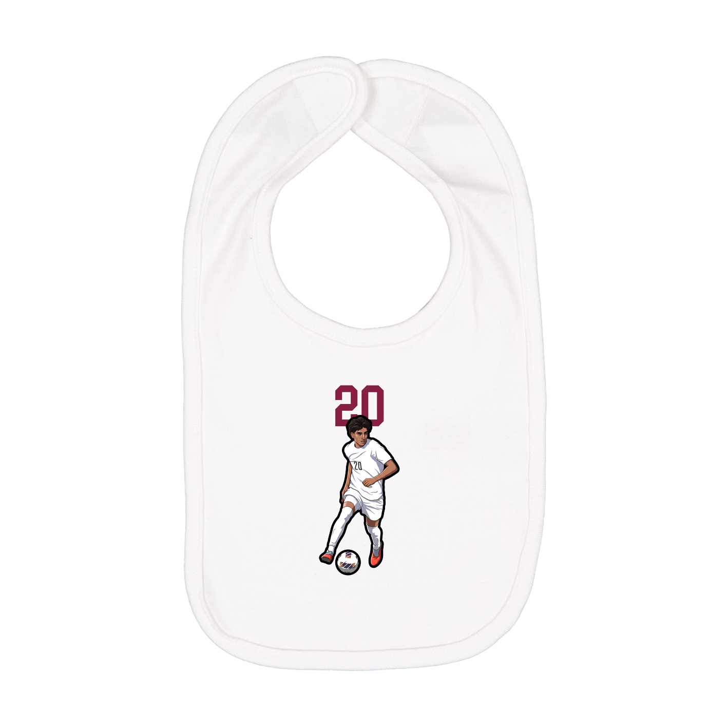 Infant Bib — Number Top in White