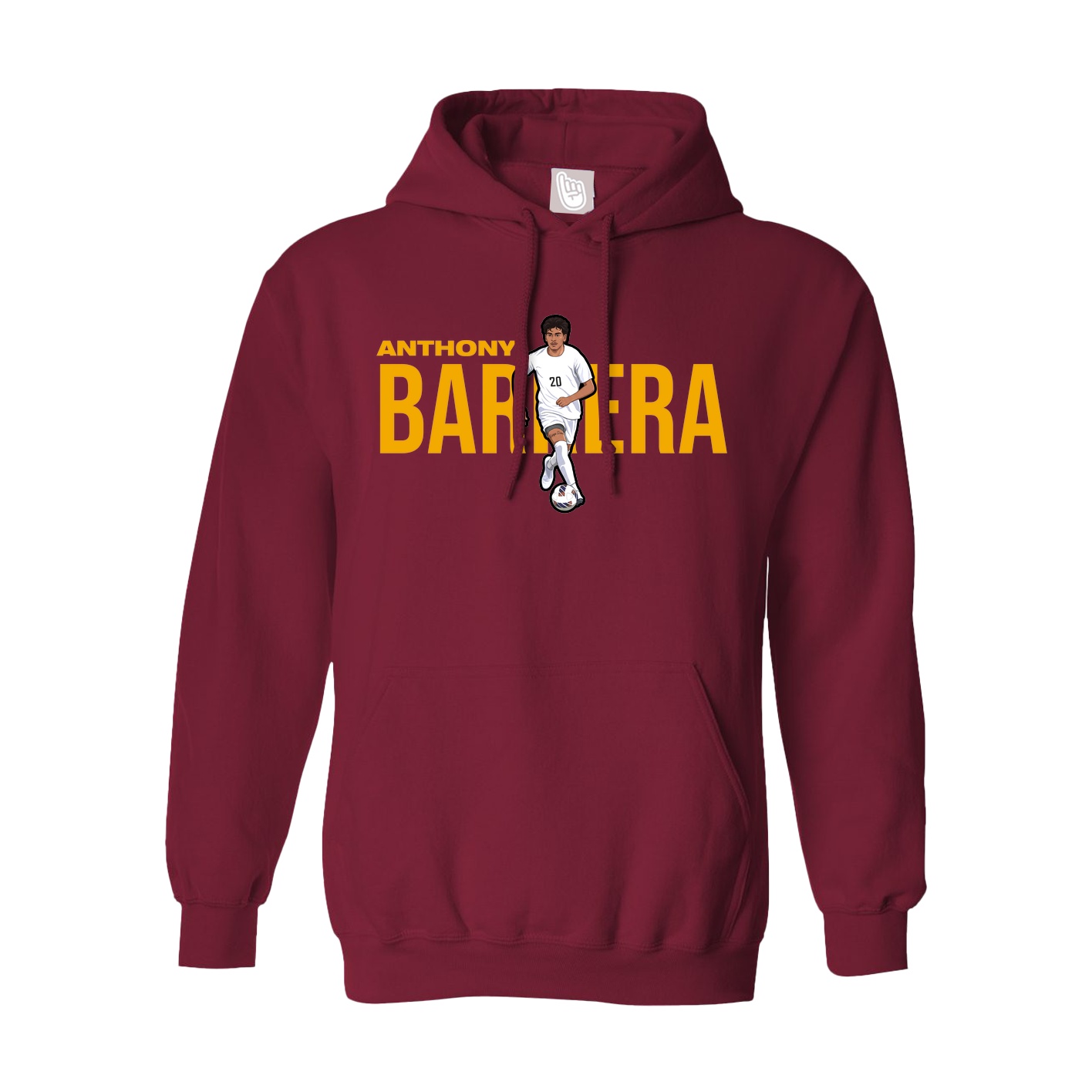 Hoodie — Player Name in Cardinal