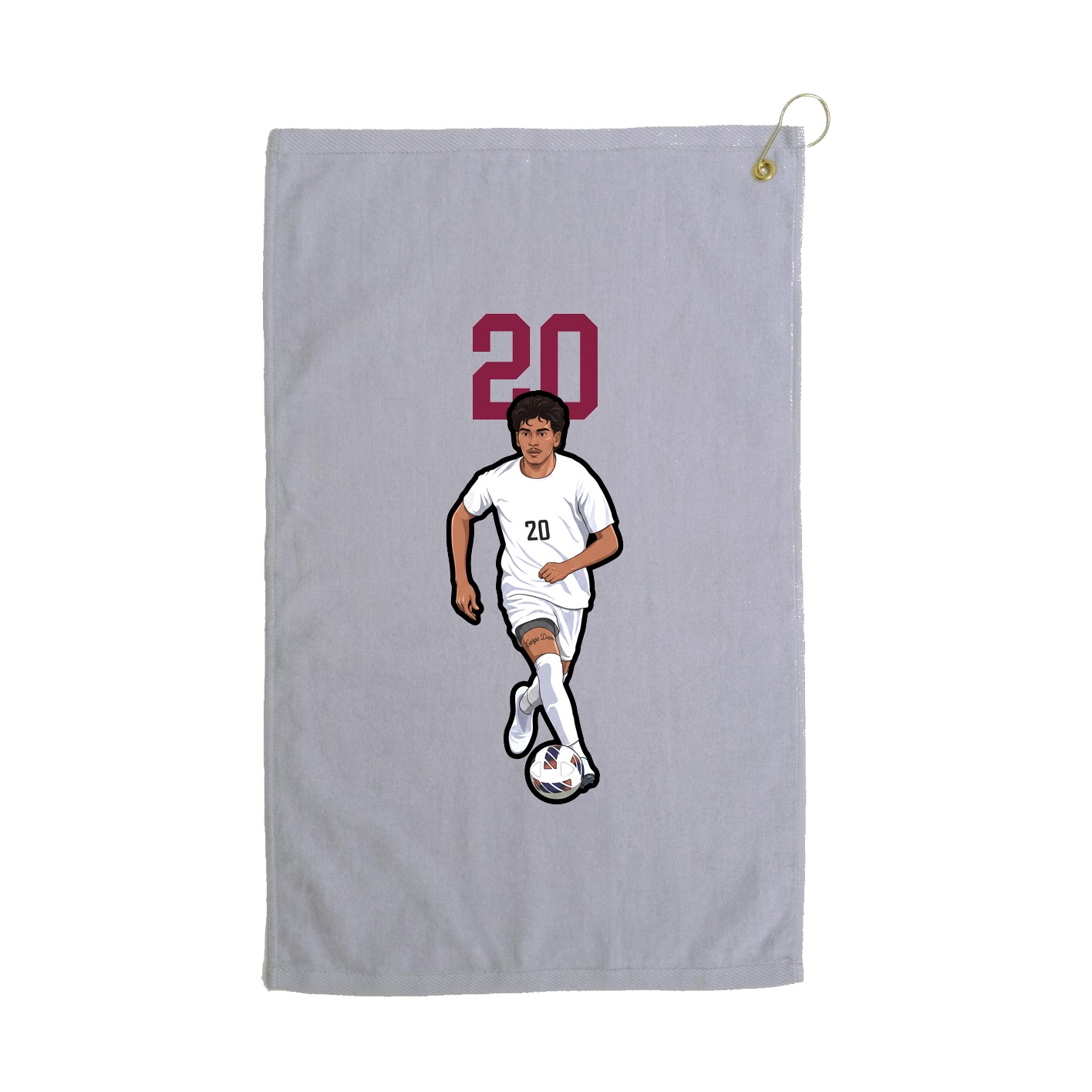 Golf Towel — Number Top in Grey