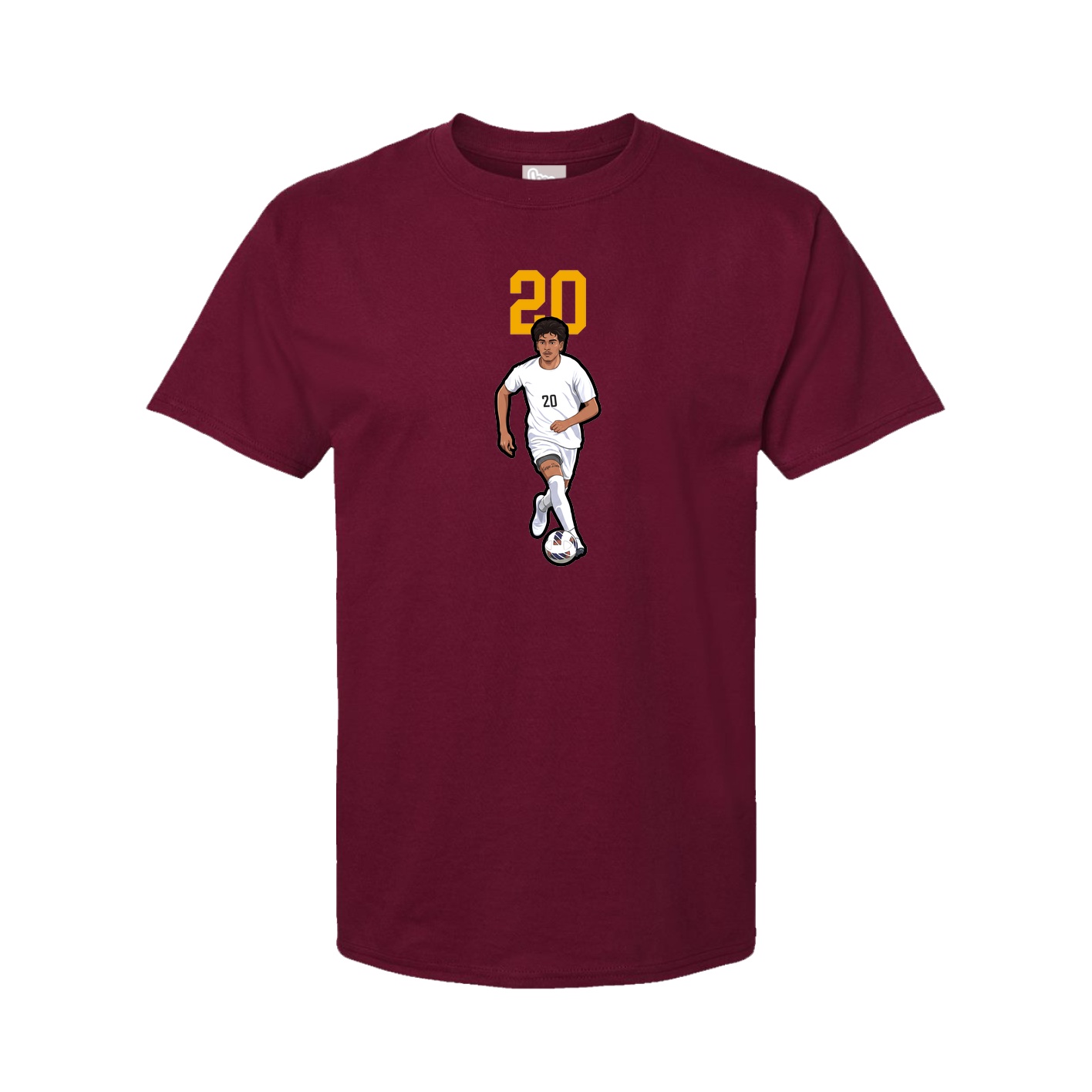 Youth Tee — Number Top in Cardinal